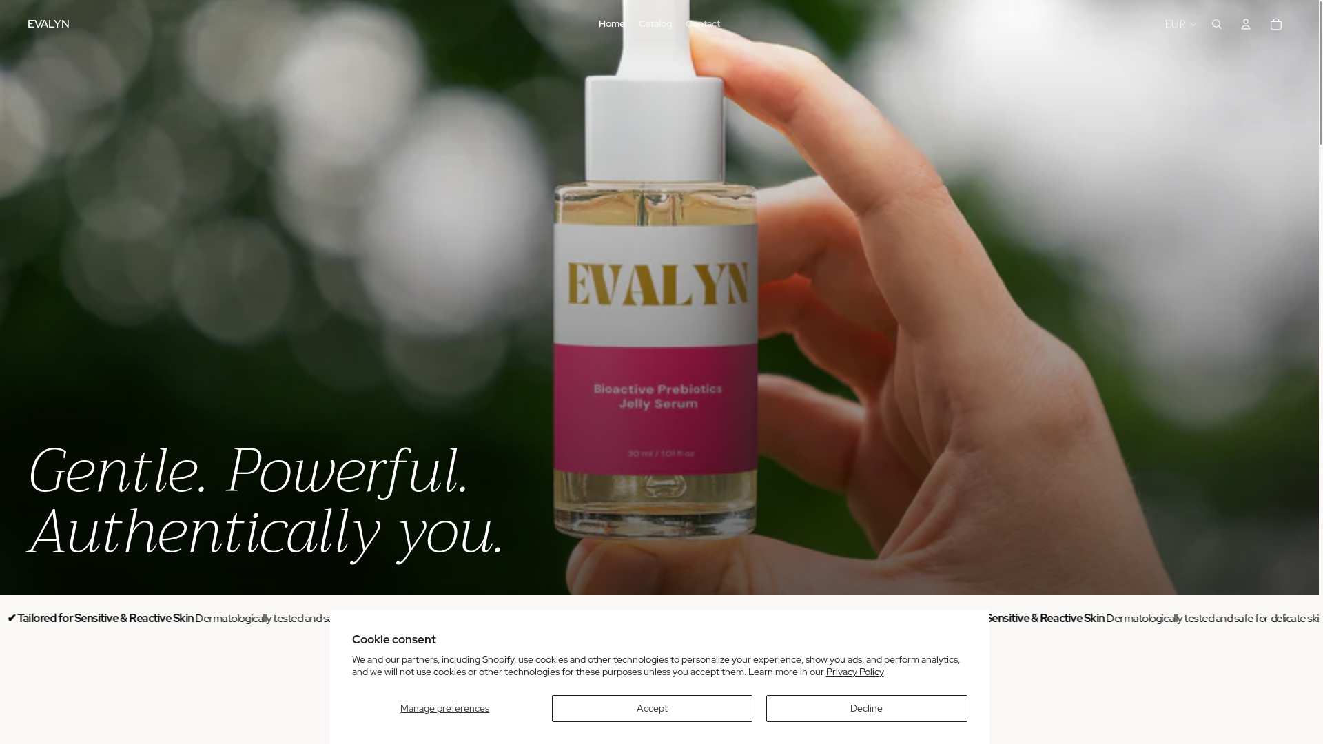 website screenshot of https://evalyncosmetics.com/