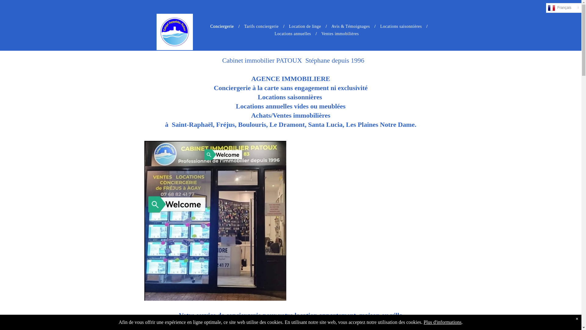 website screenshot of https://cabinetimmobilierpatoux83700.com/