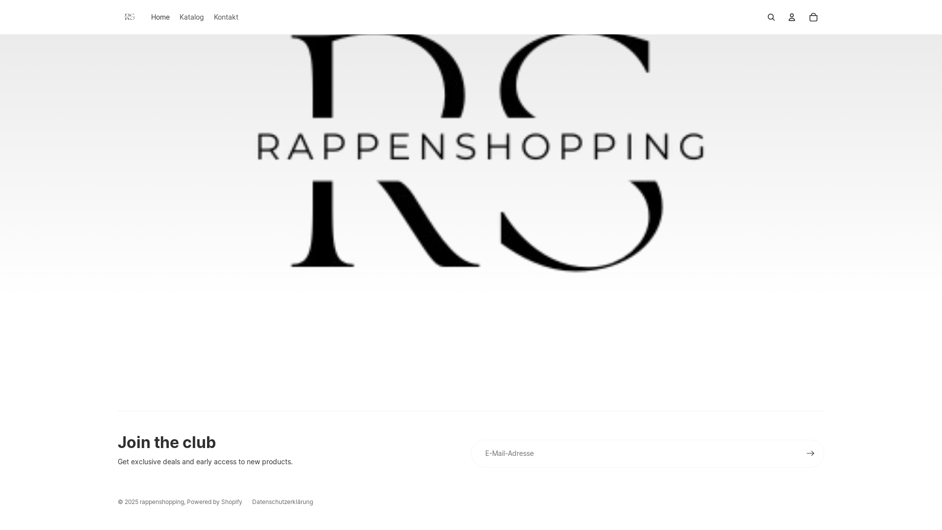 website screenshot of https://rappenshopping.com/