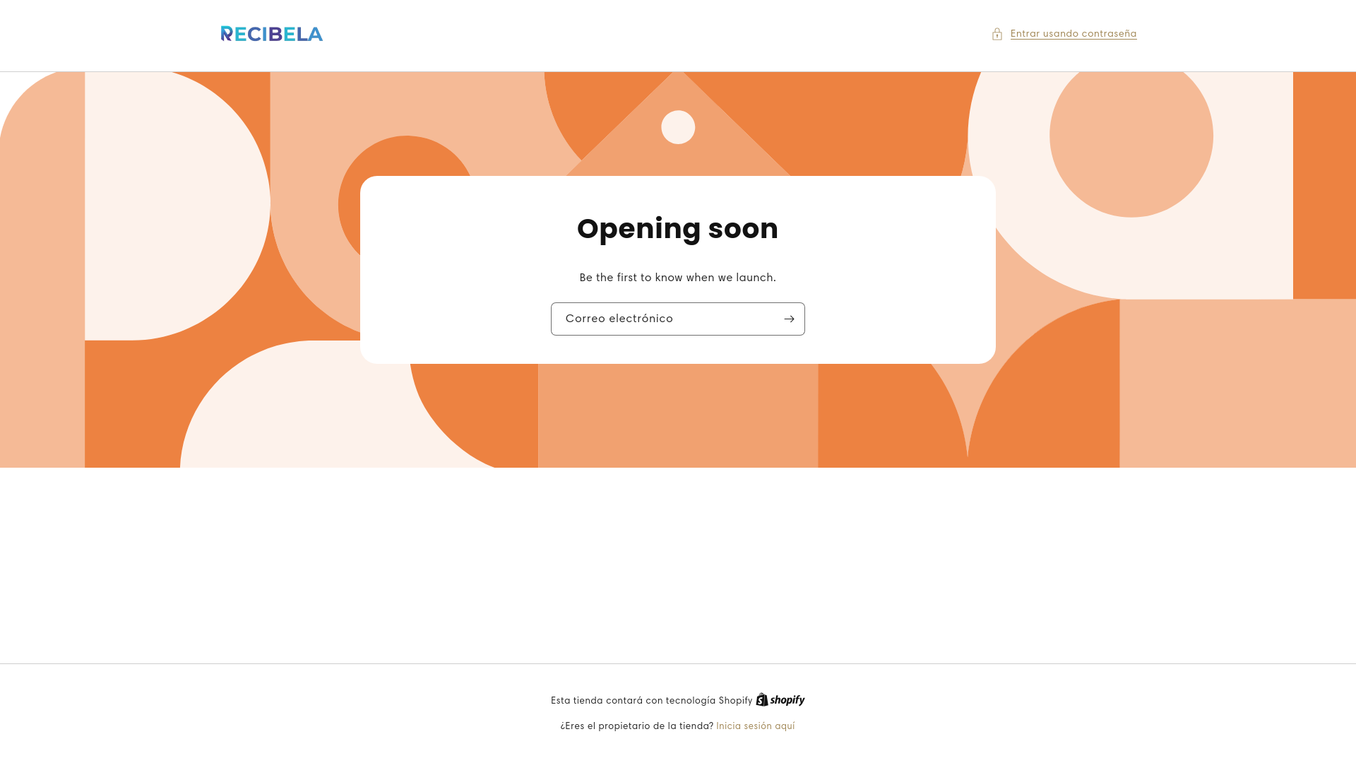 website screenshot of https://recibela.com/
