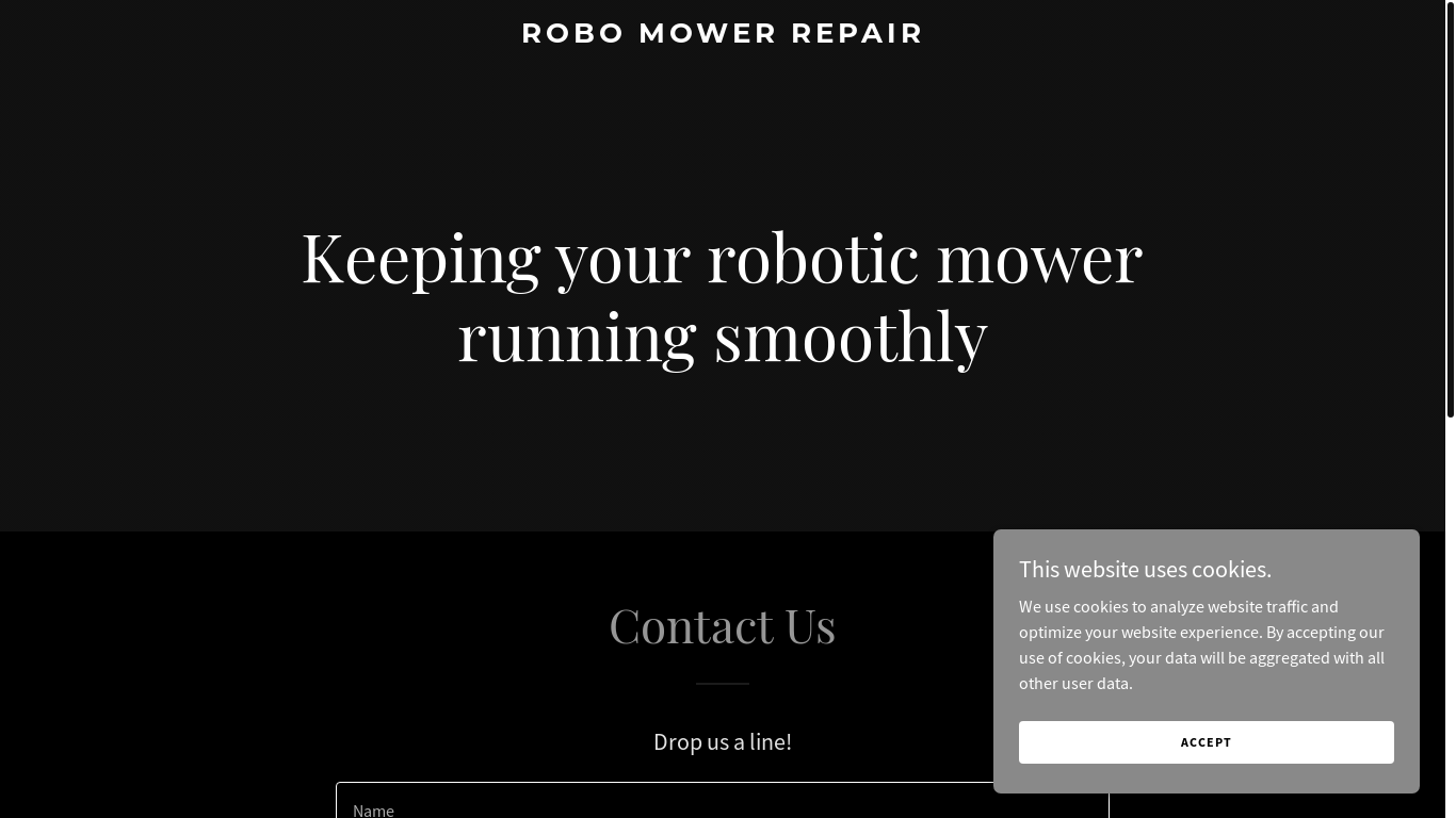 website screenshot of https://robomowerrepair.com/