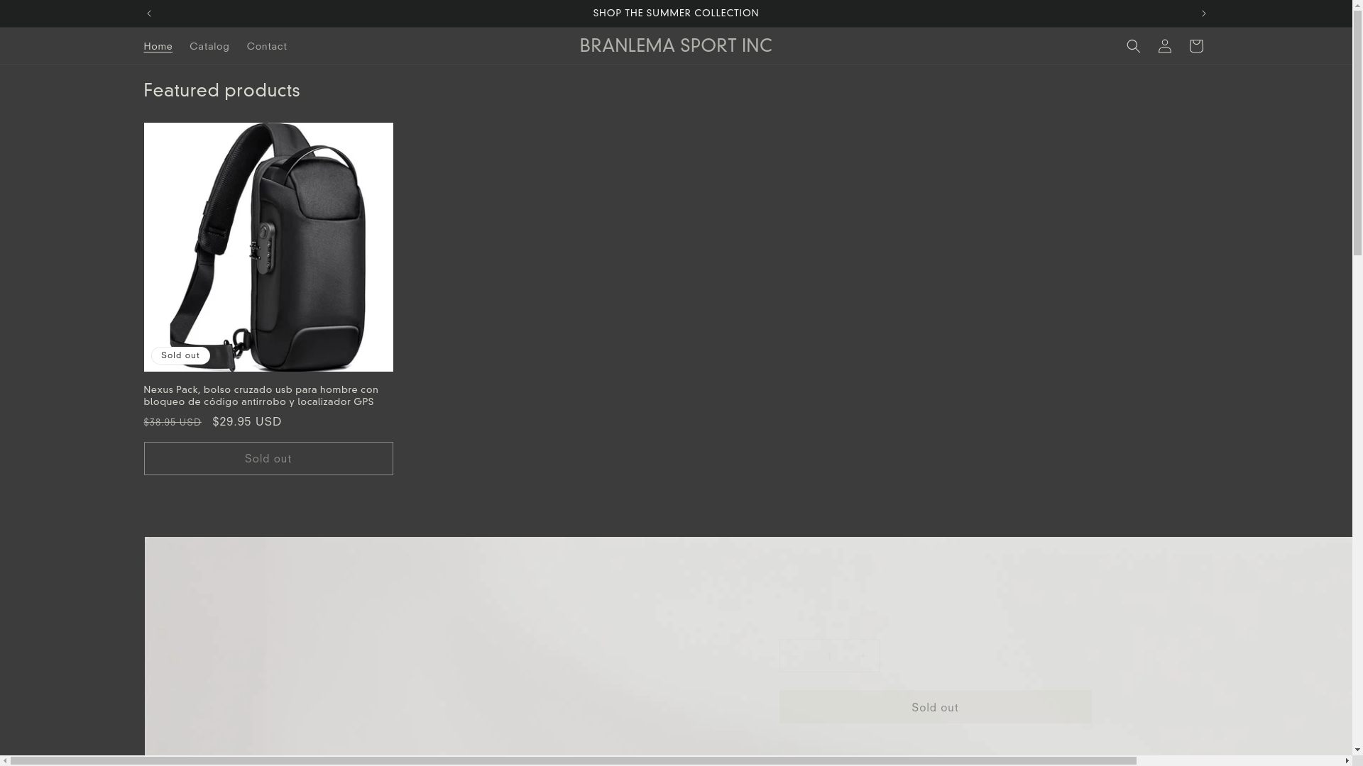 website screenshot of https://branlema.store/