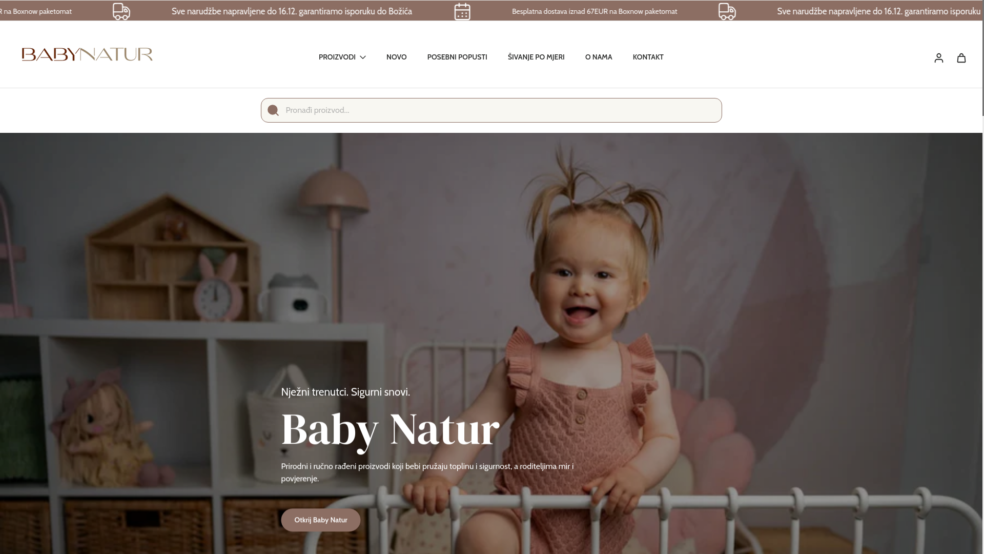 website screenshot of https://babynatur.si/