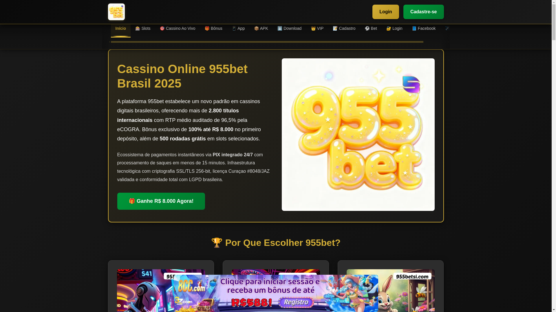 website screenshot of https://955betsi.com/