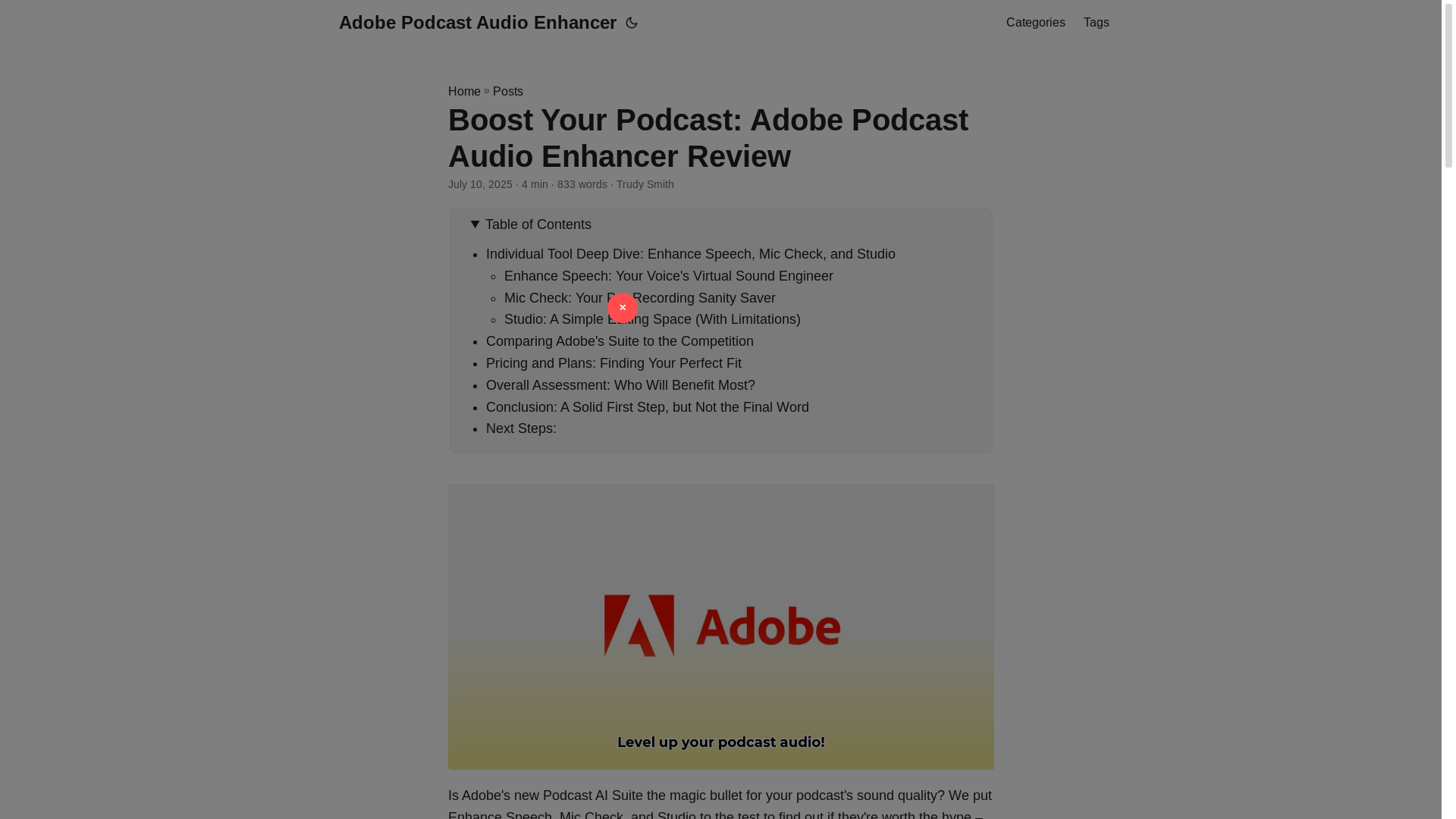 website screenshot of https://adobe-podcast-audio-enhancer.pages.dev/
