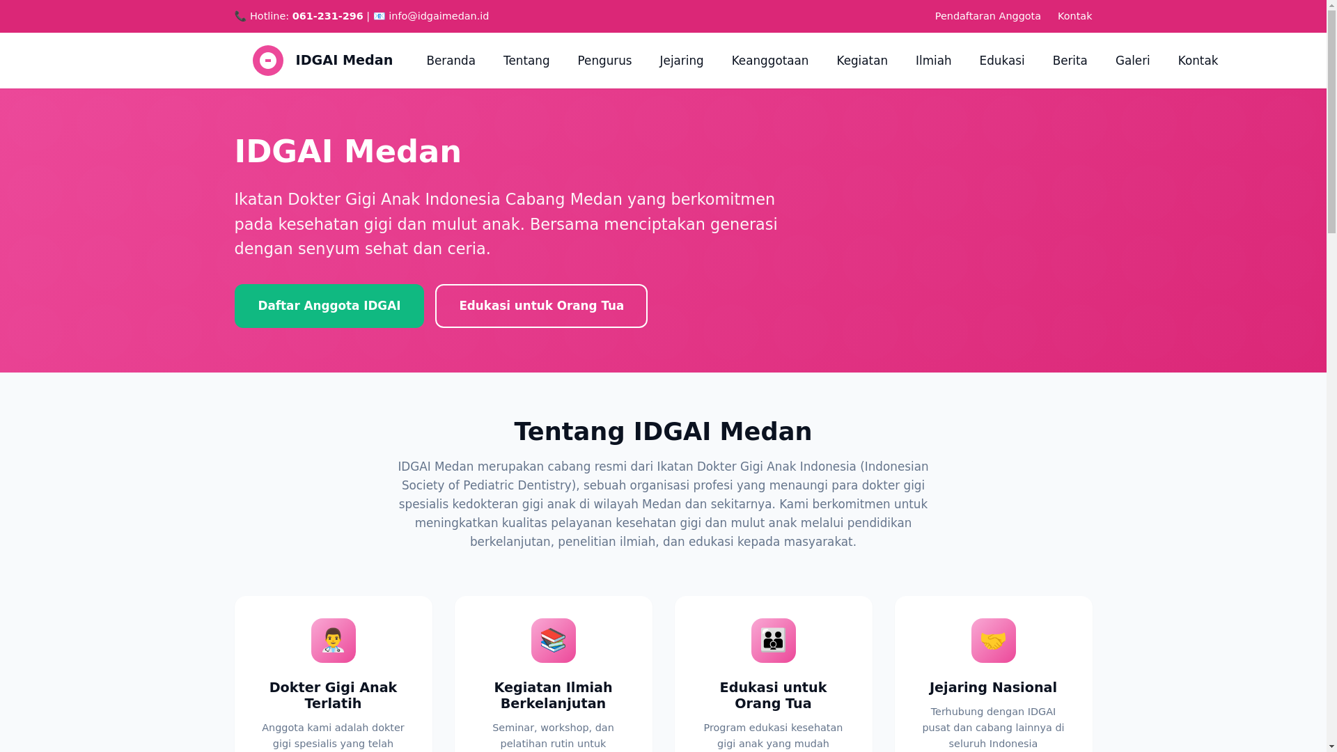 website screenshot of https://idgaimedan.id/