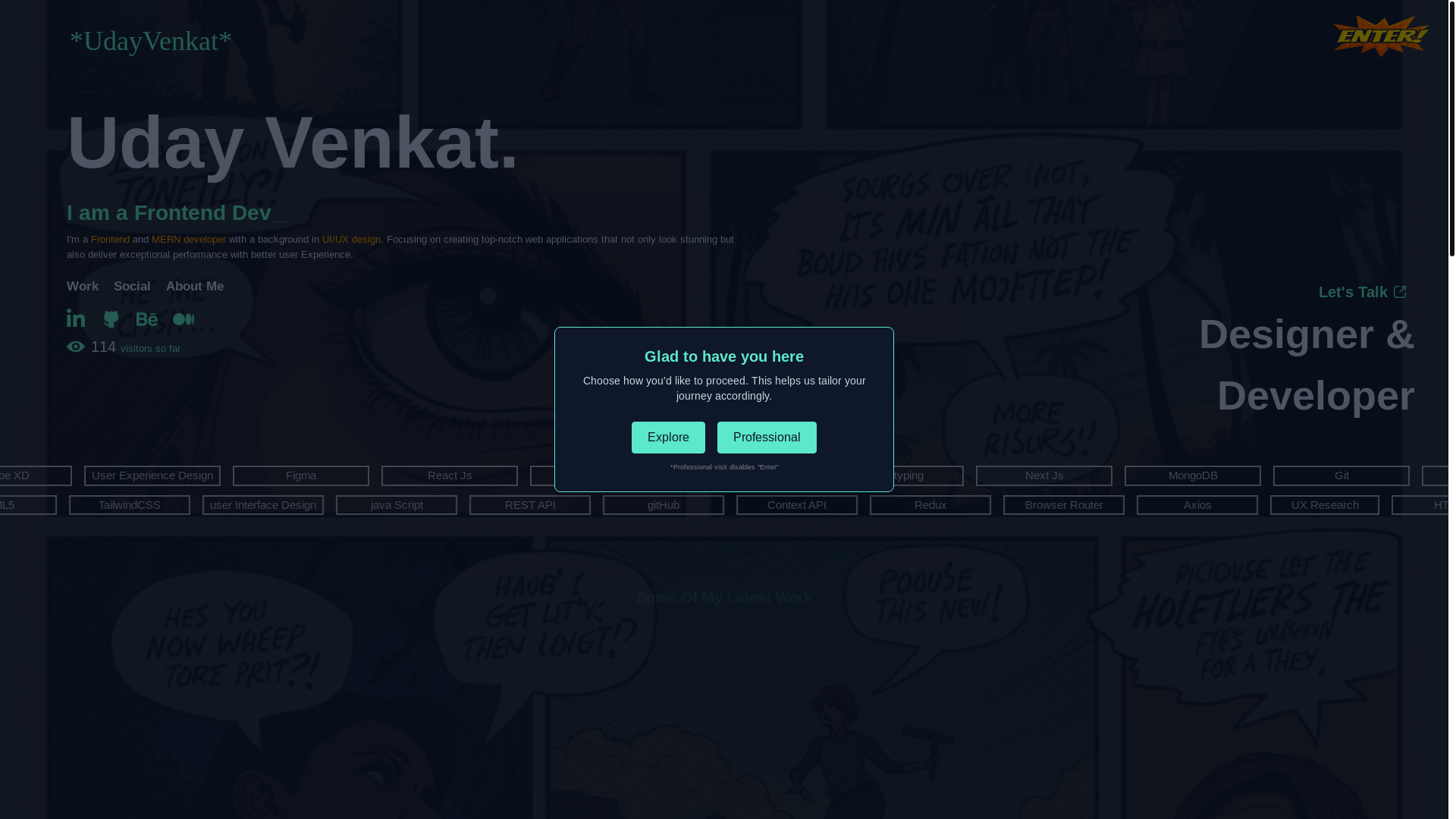 website screenshot of https://udayvenkat.in/