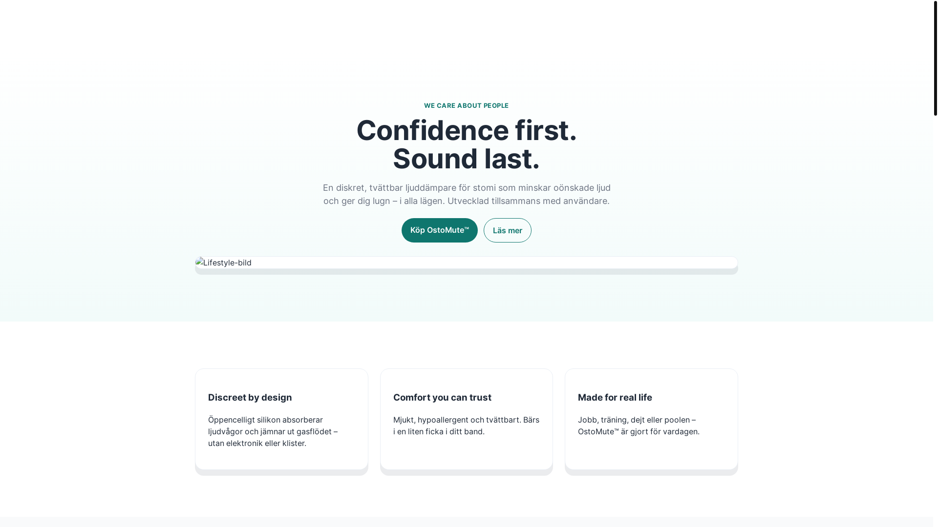 website screenshot of https://ostomute.se/