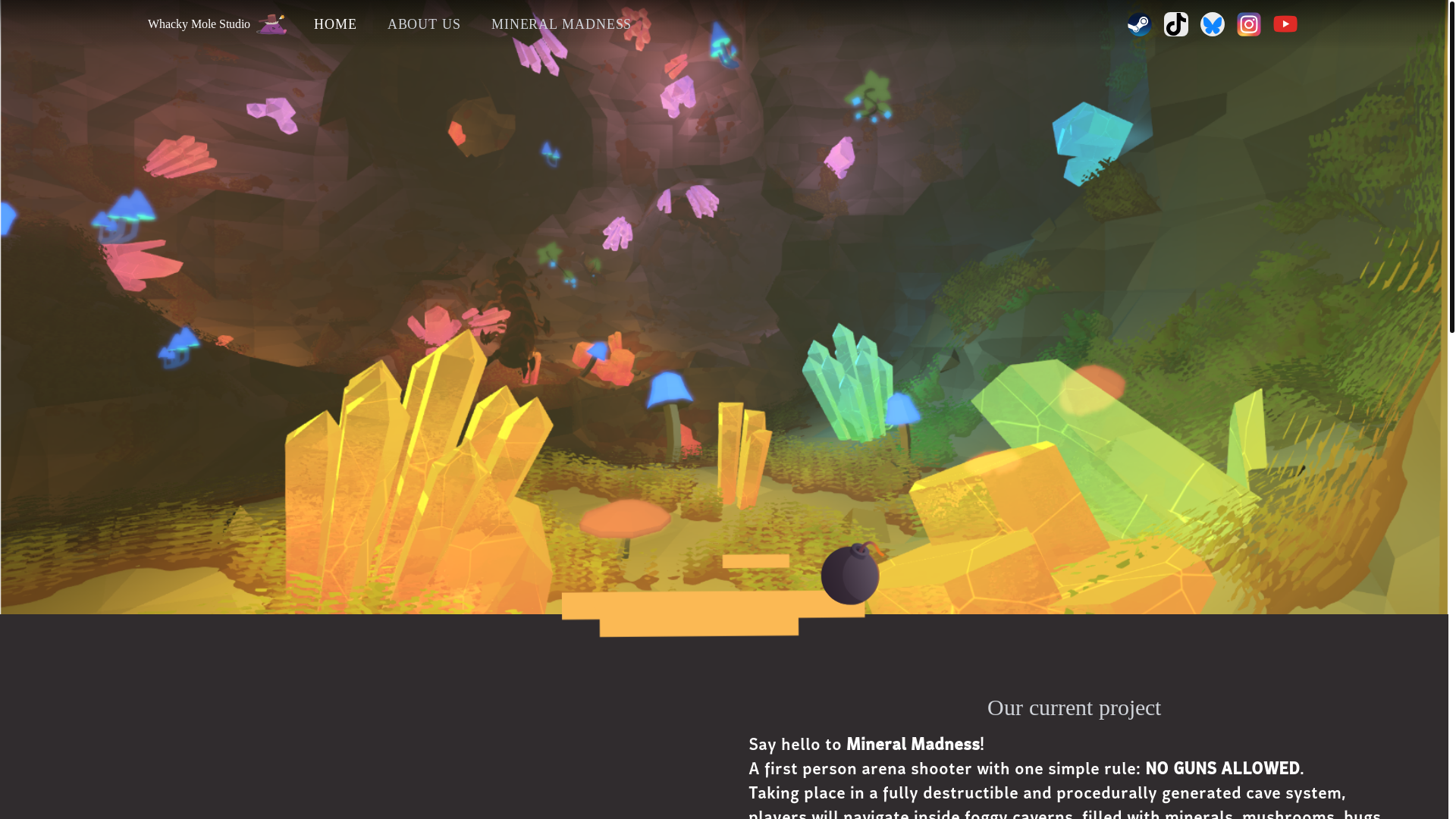 website screenshot of https://whackymolestudios.pages.dev/