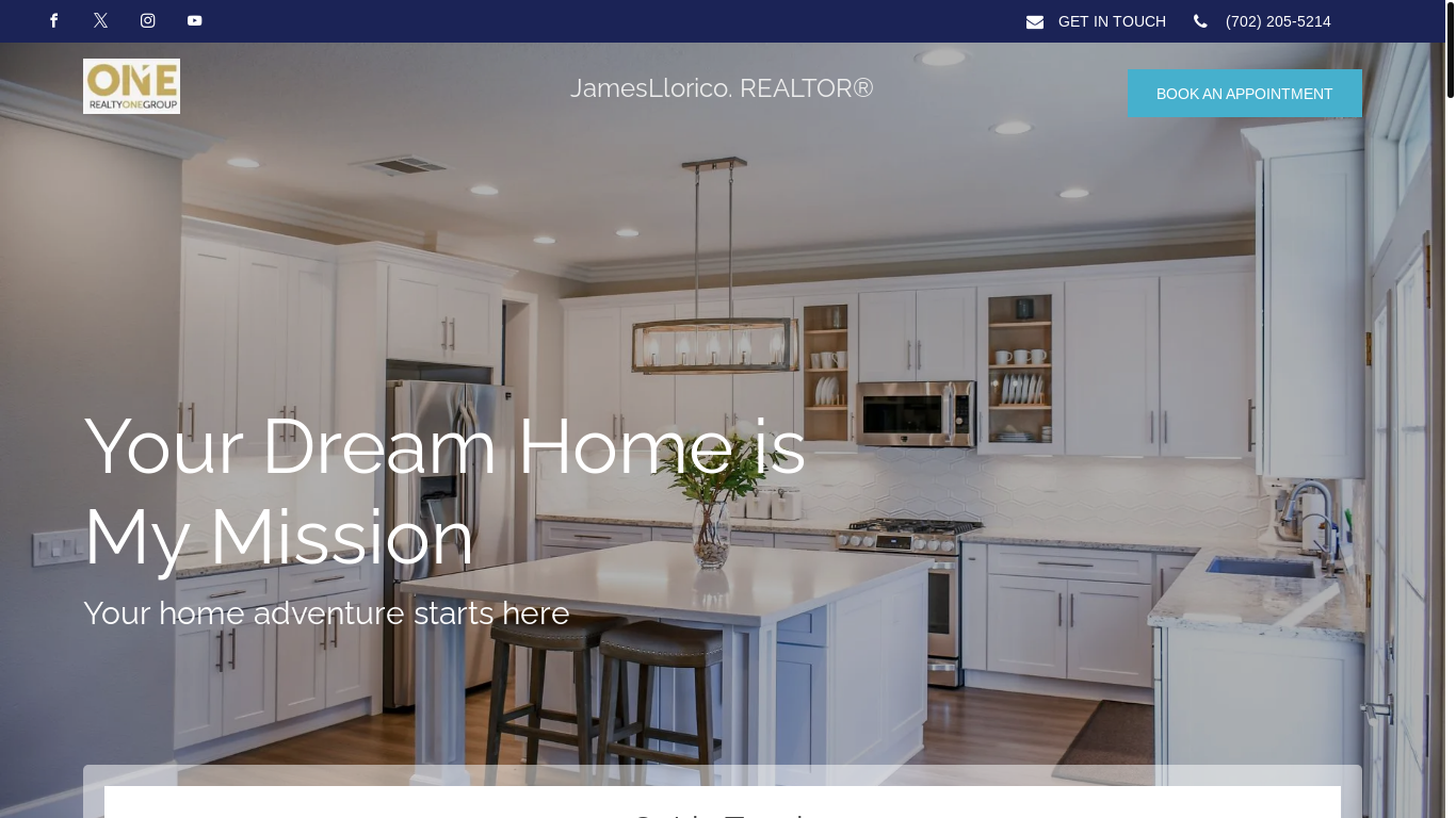 website screenshot of https://jamesllorico.realtor/