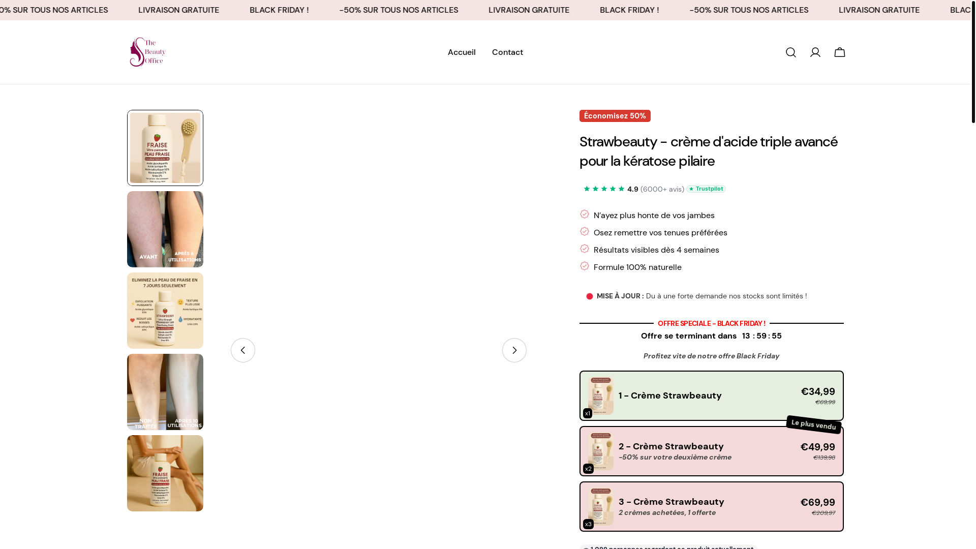 website screenshot of https://thebeautyoffice.store/