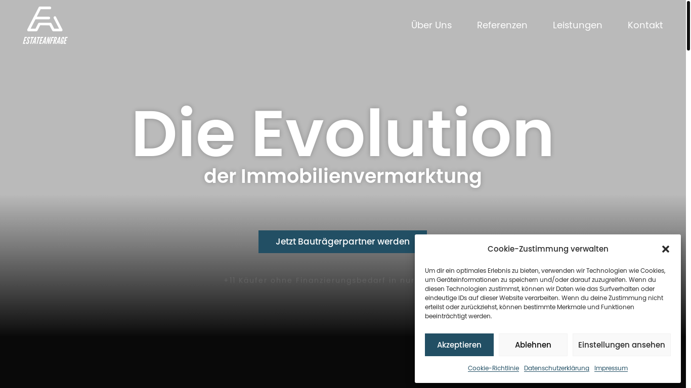 website screenshot of https://estateanfrage-immobilie.com/