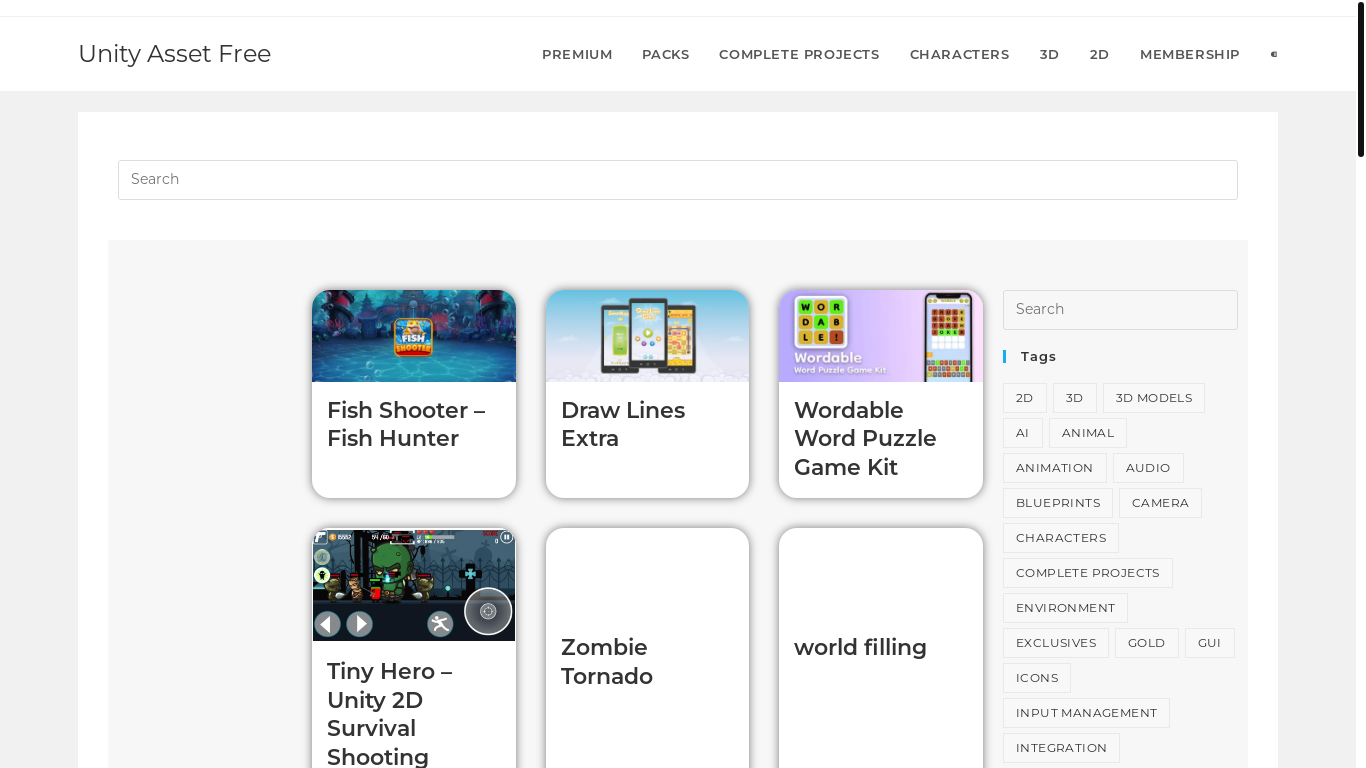 website screenshot of https://unityassets4free.com/