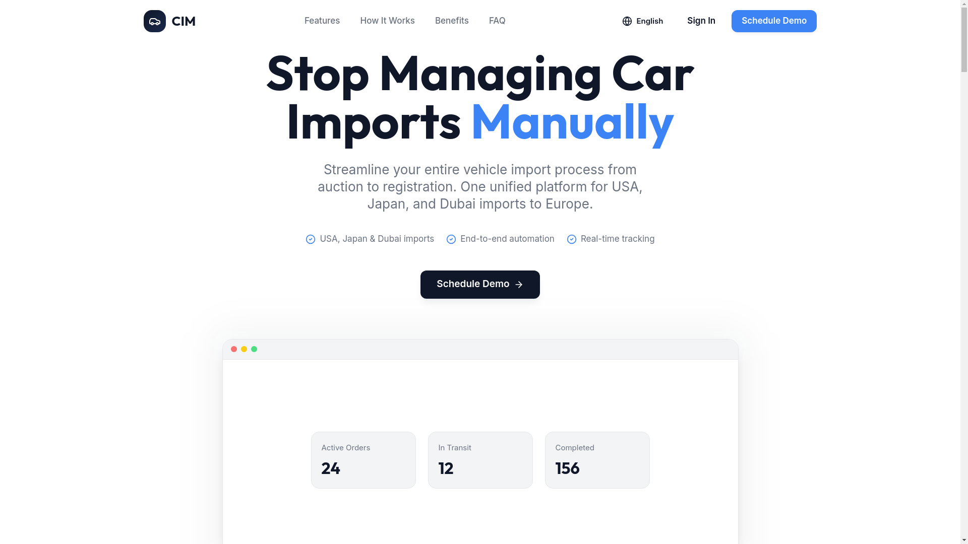 website screenshot of https://trackmyimport.com/