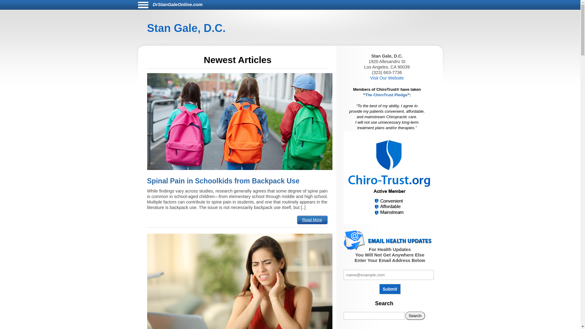website screenshot of https://drstangaleonline.com/