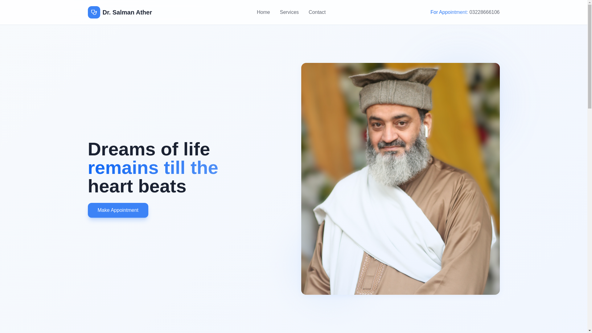 website screenshot of https://drsalmanather.com/