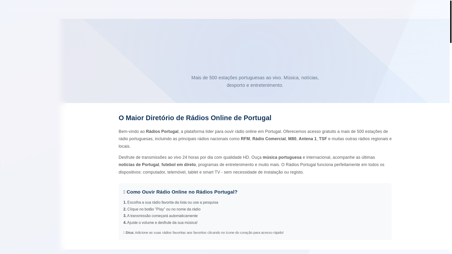 website screenshot of https://radiosportugal.com/