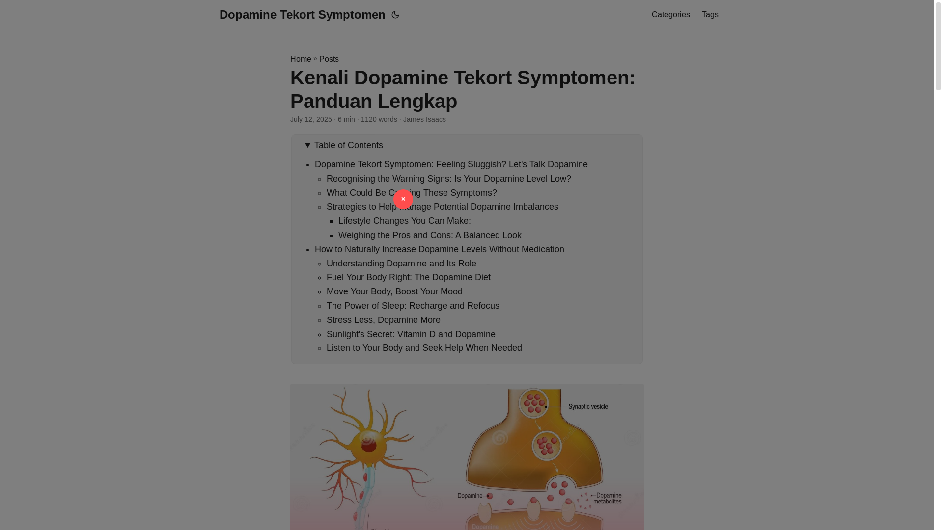 website screenshot of https://dopamine-tekort-symptomen.pages.dev/