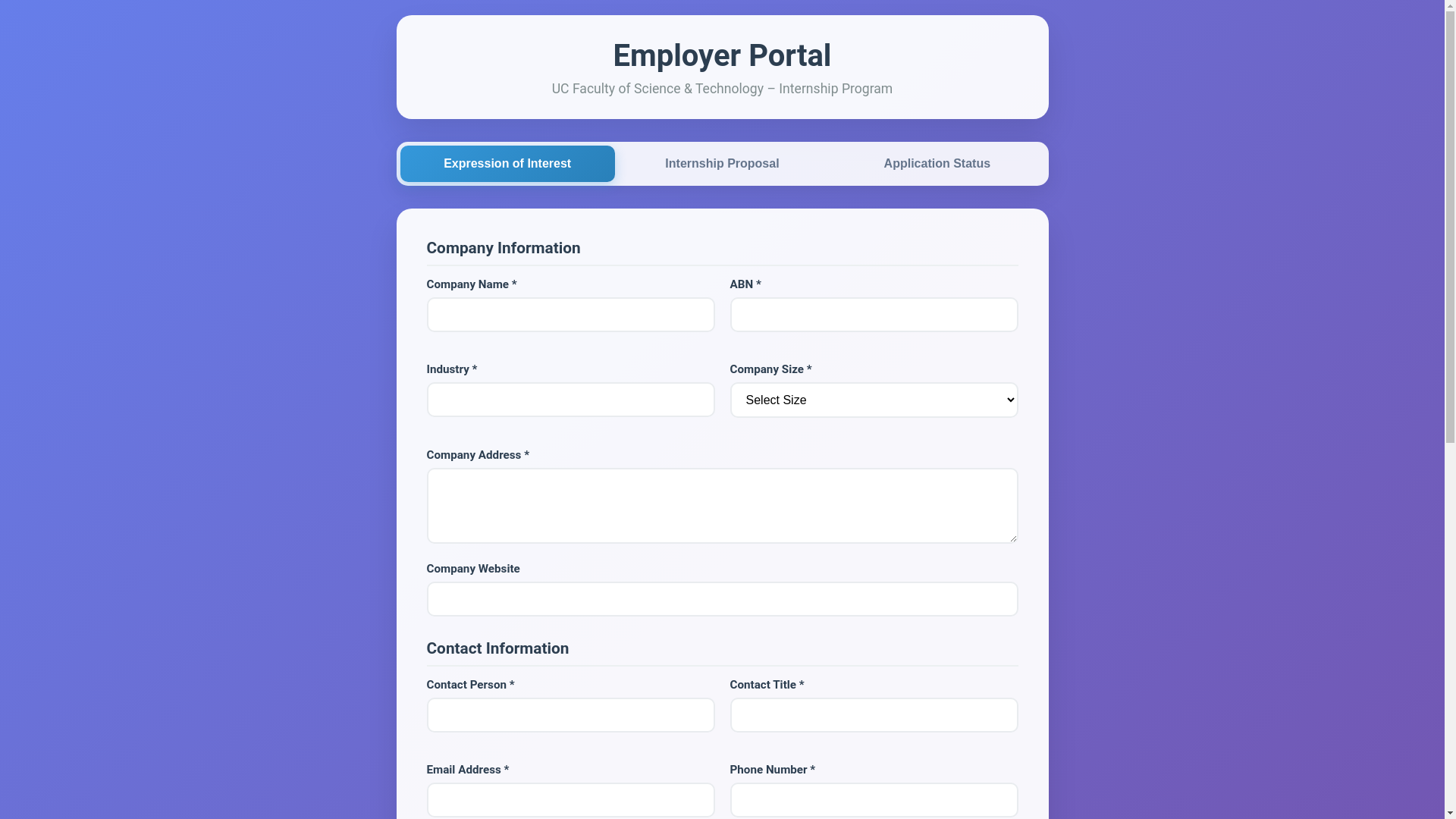 website screenshot of https://ucinternships.com.au/
