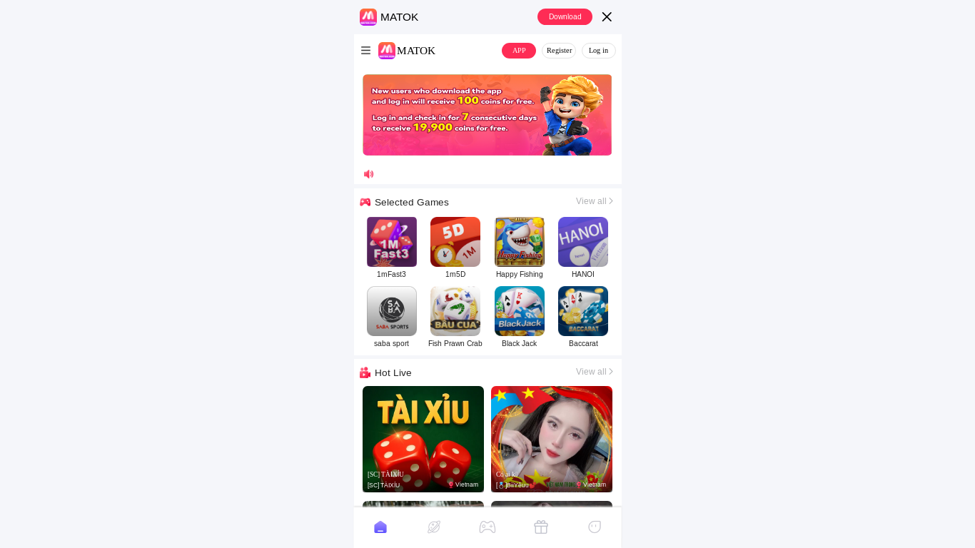 website screenshot of https://matok22.com/