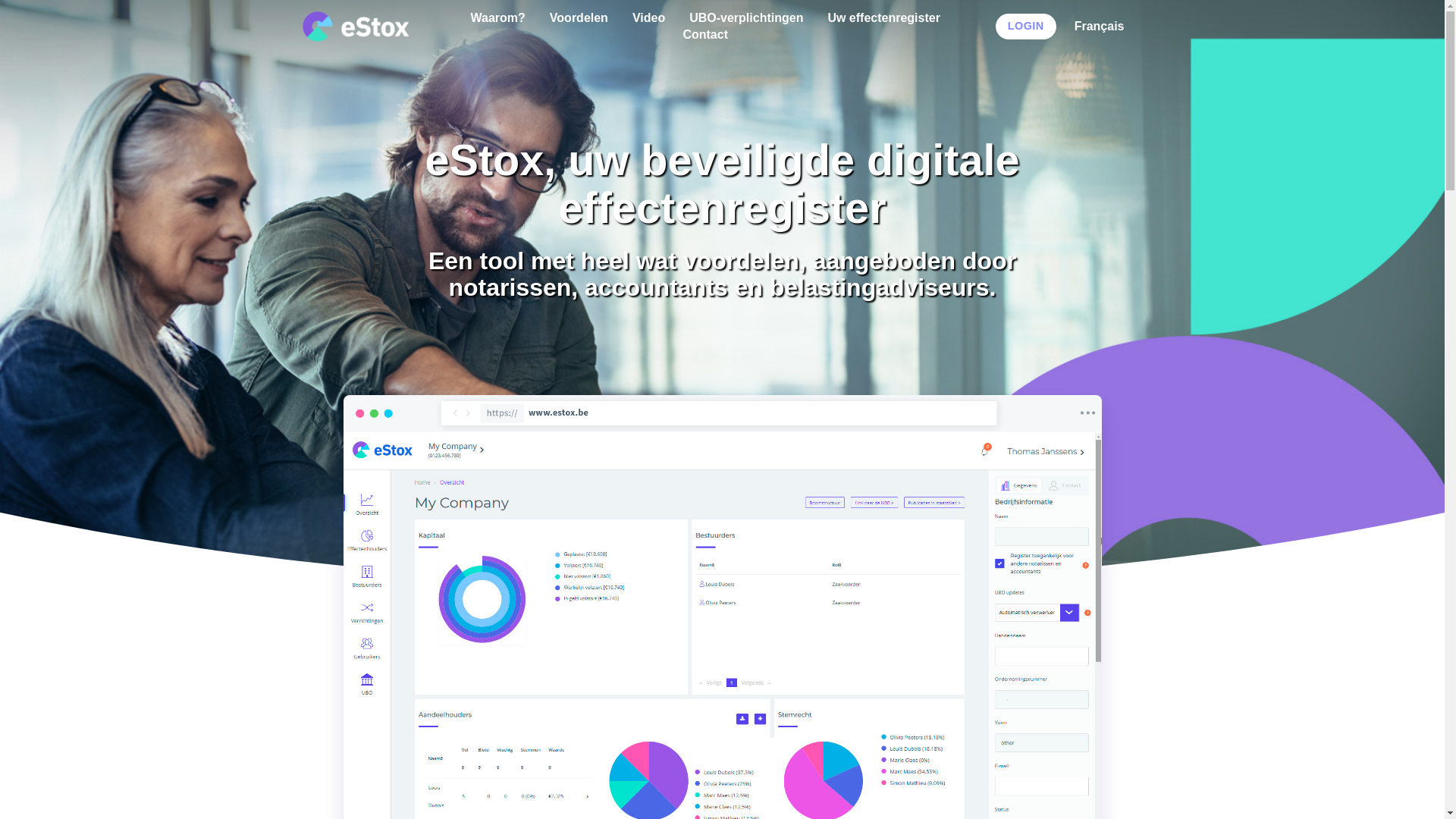 website screenshot of https://www.estox.be/