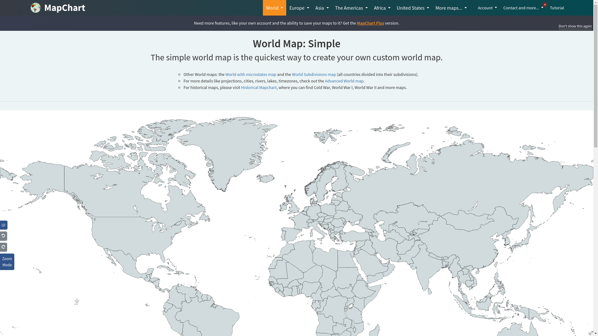 website screenshot of https://www.mapchart.net/world.html