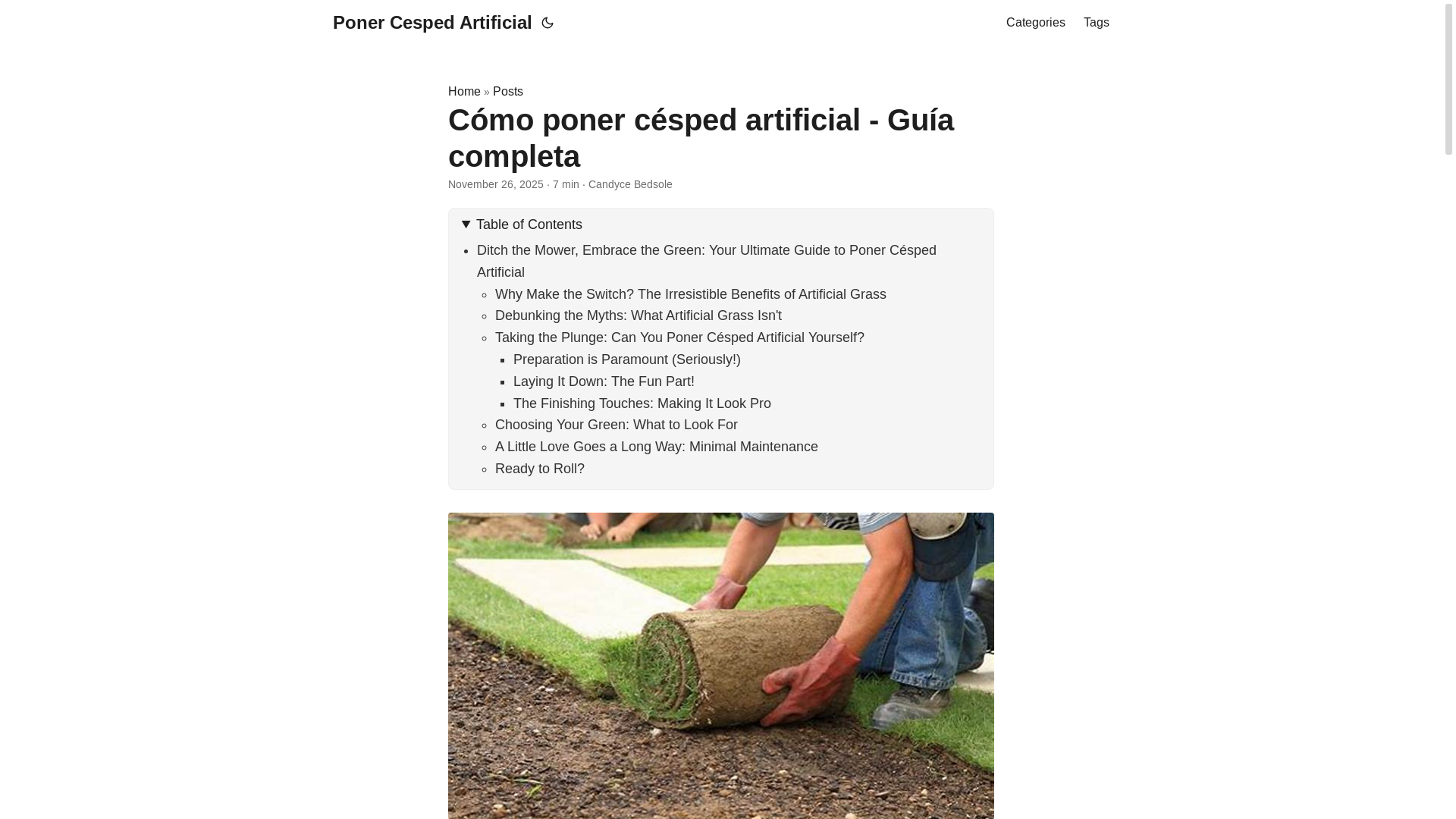 website screenshot of https://ponercespedartificial6.pages.dev/