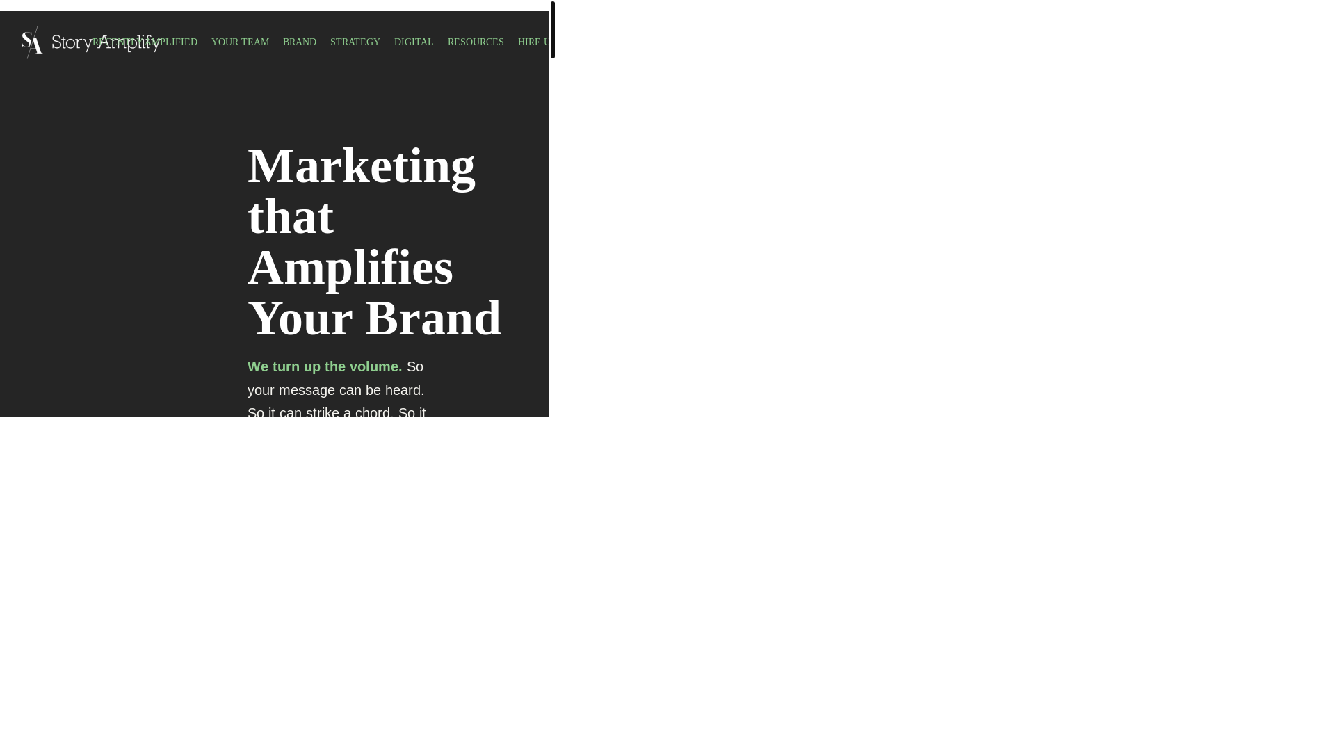 website screenshot of https://storyamplifydigital.com/