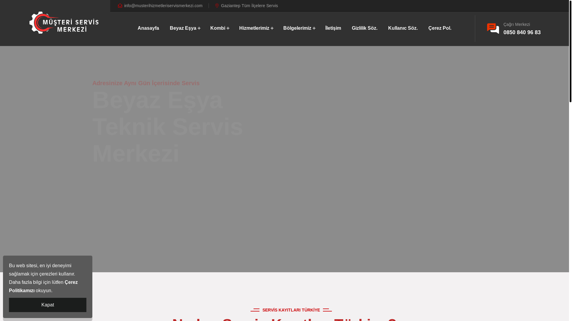 website screenshot of https://gaziantepserviscagri.com/