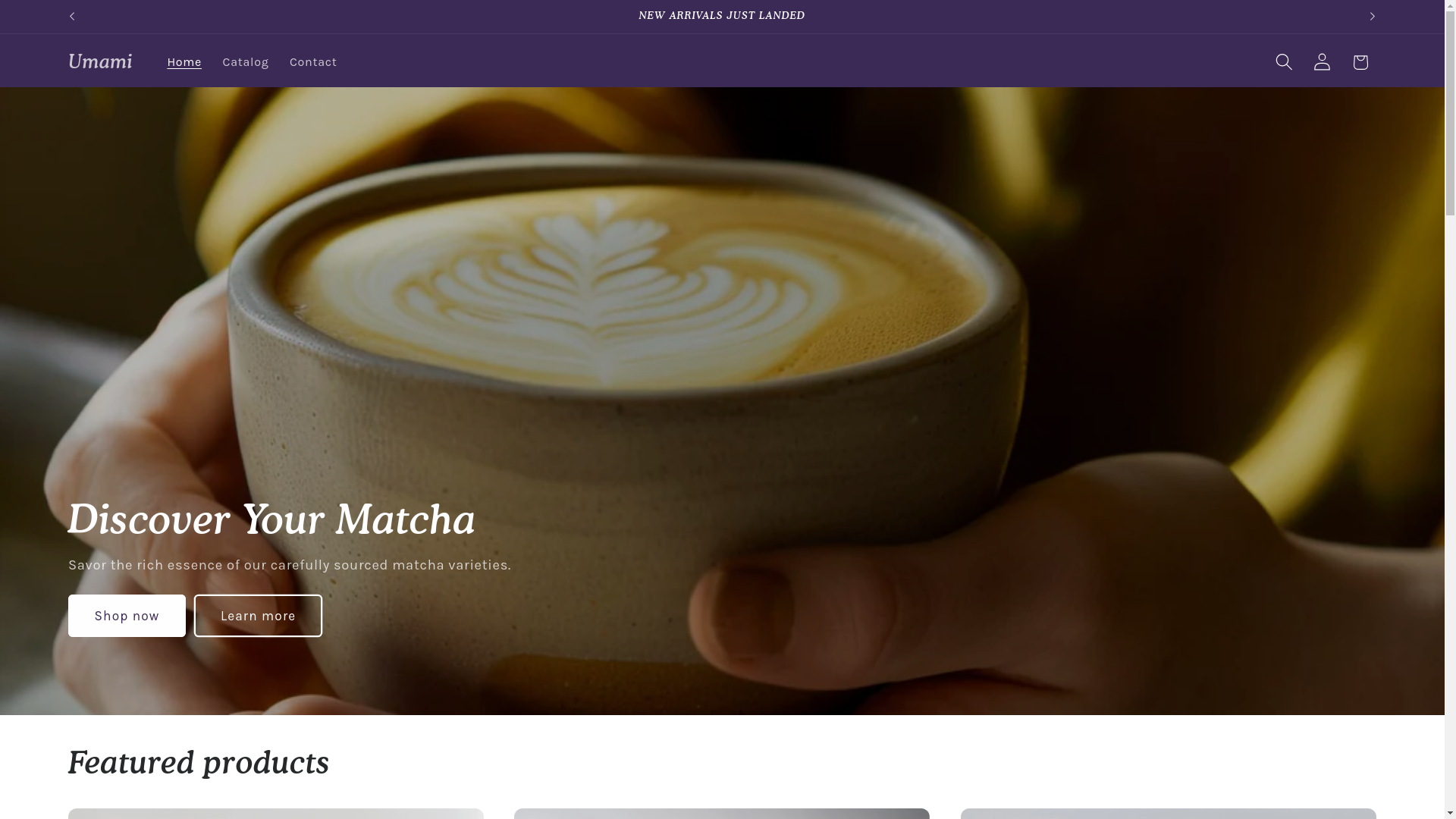website screenshot of https://umamimatcha.shop/