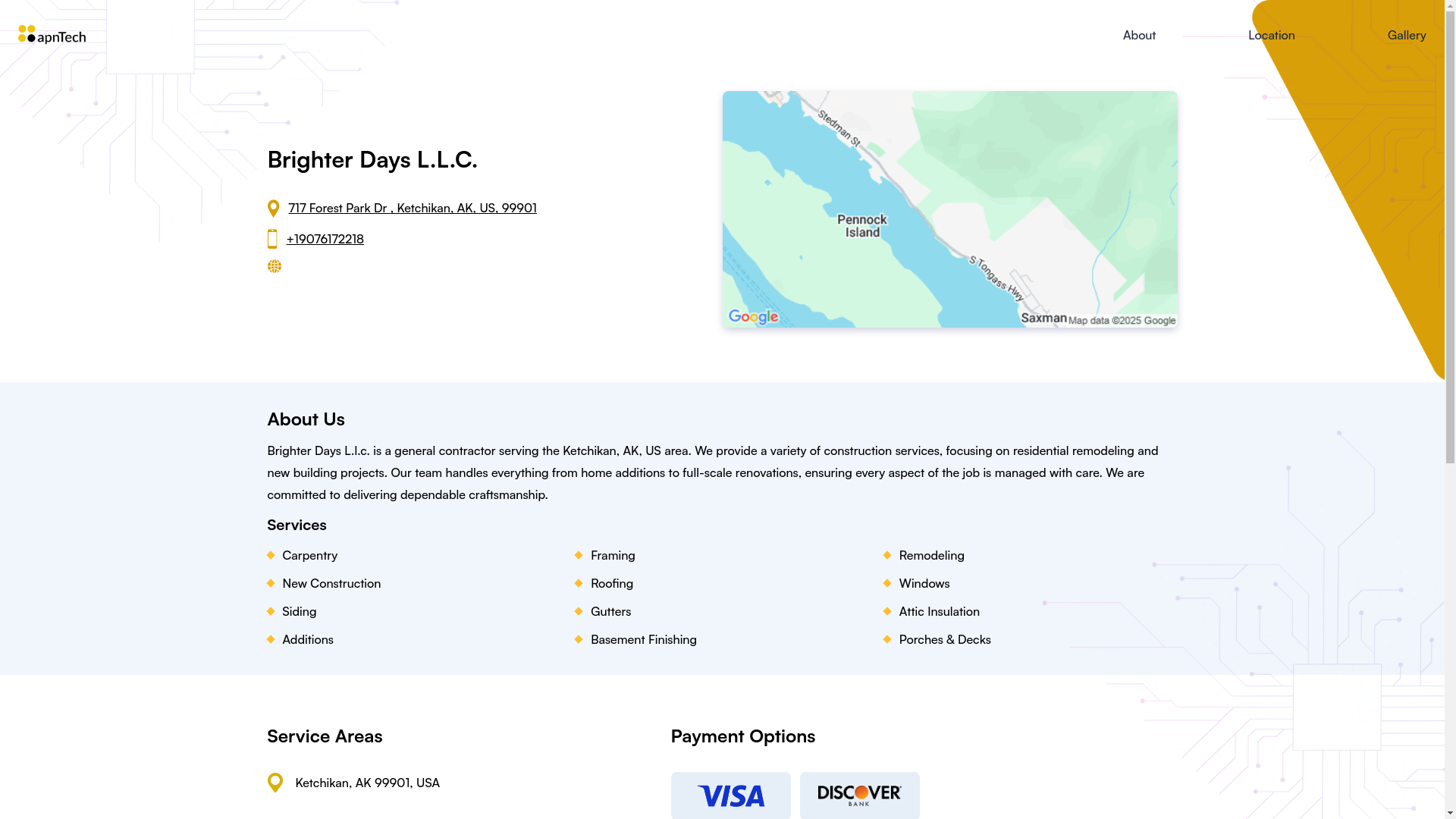 website screenshot of https://brighterdaysllc.online/