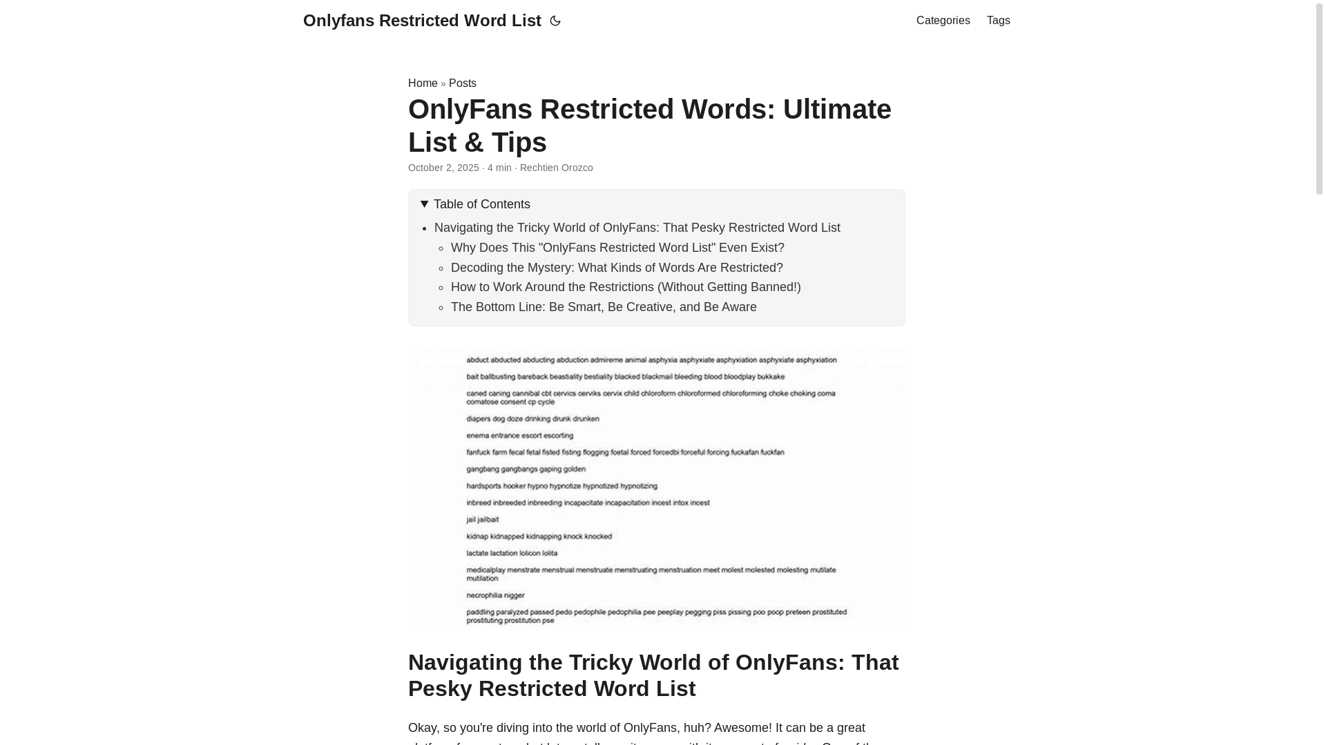 website screenshot of https://onlyfans-restricted-word-list.pages.dev/