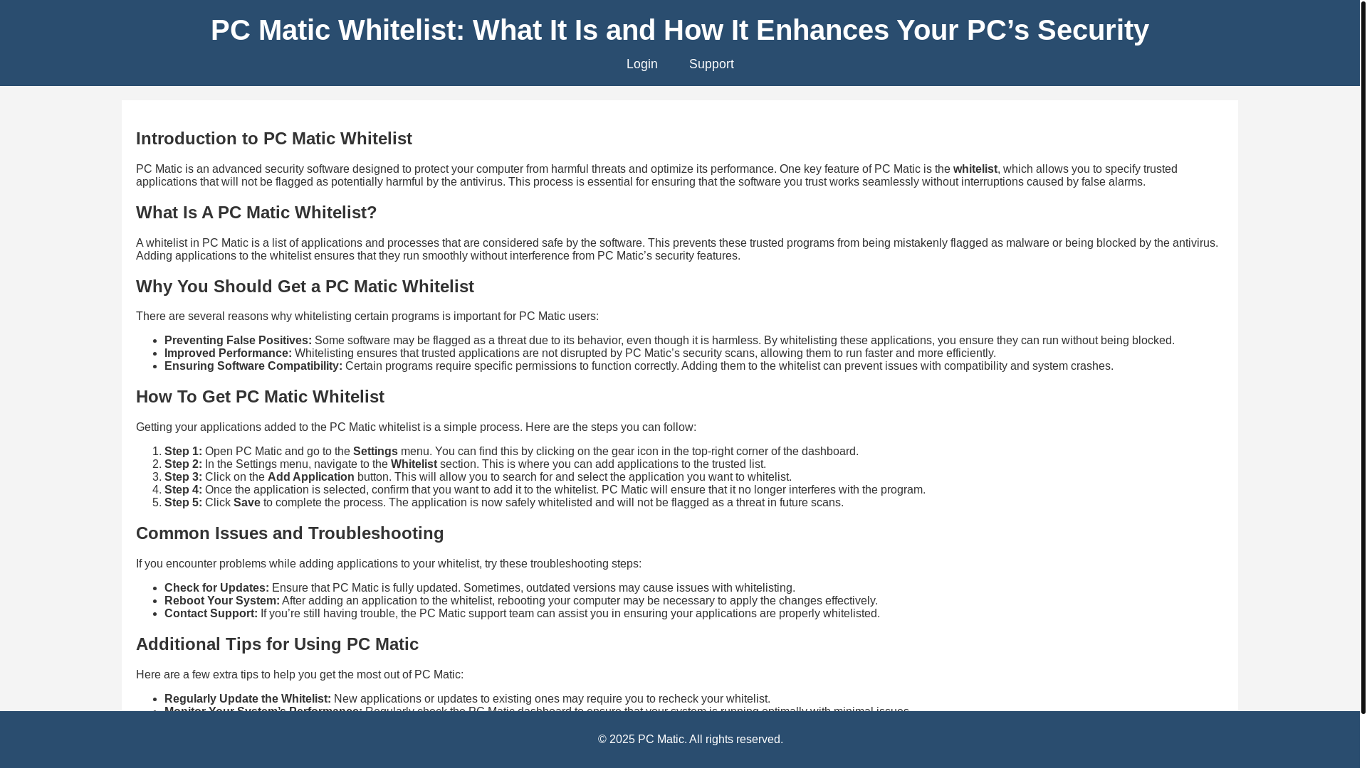 website screenshot of https://pcmaticwhitelist.pages.dev/