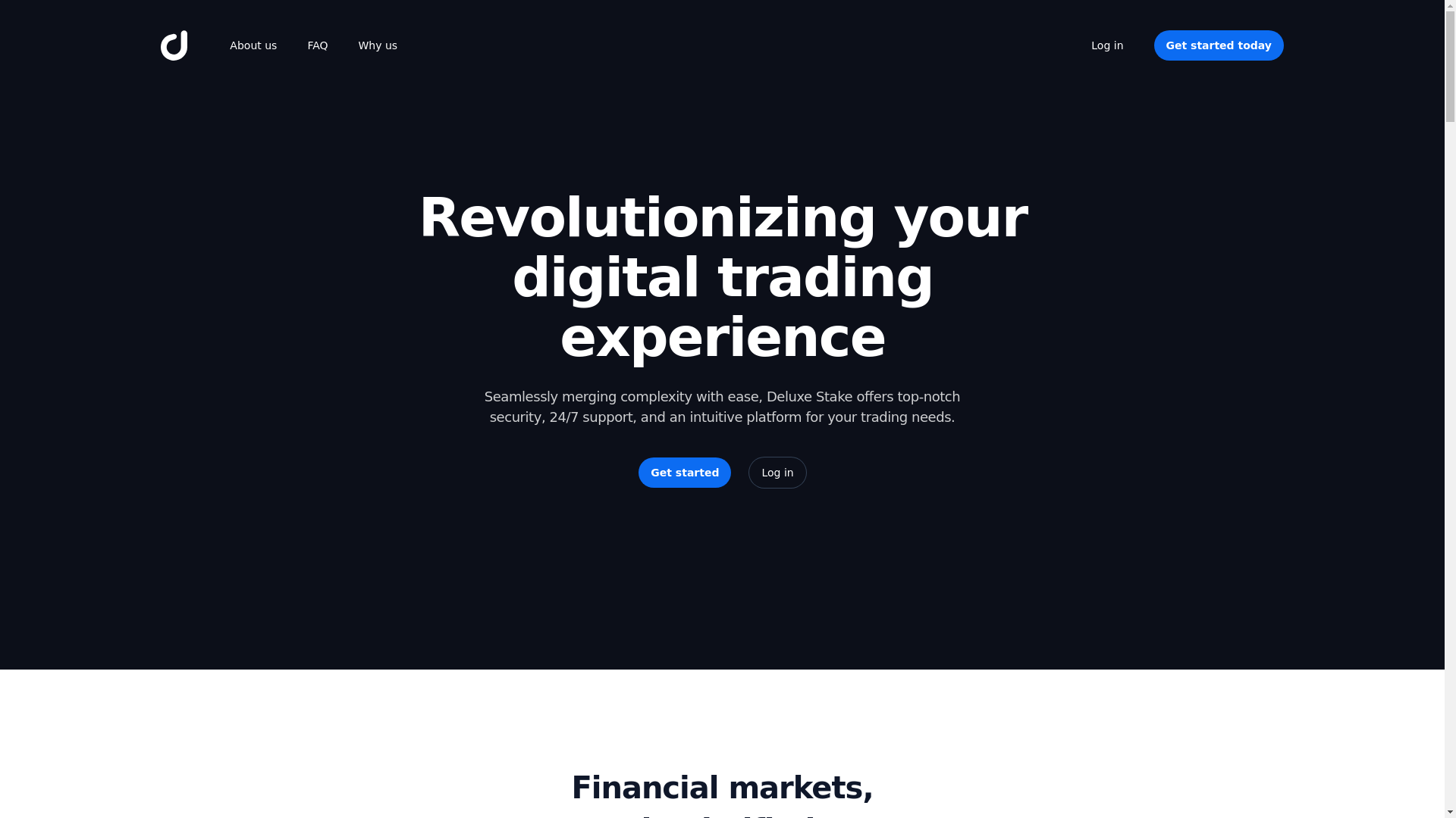 website screenshot of https://deluxestaking.io/