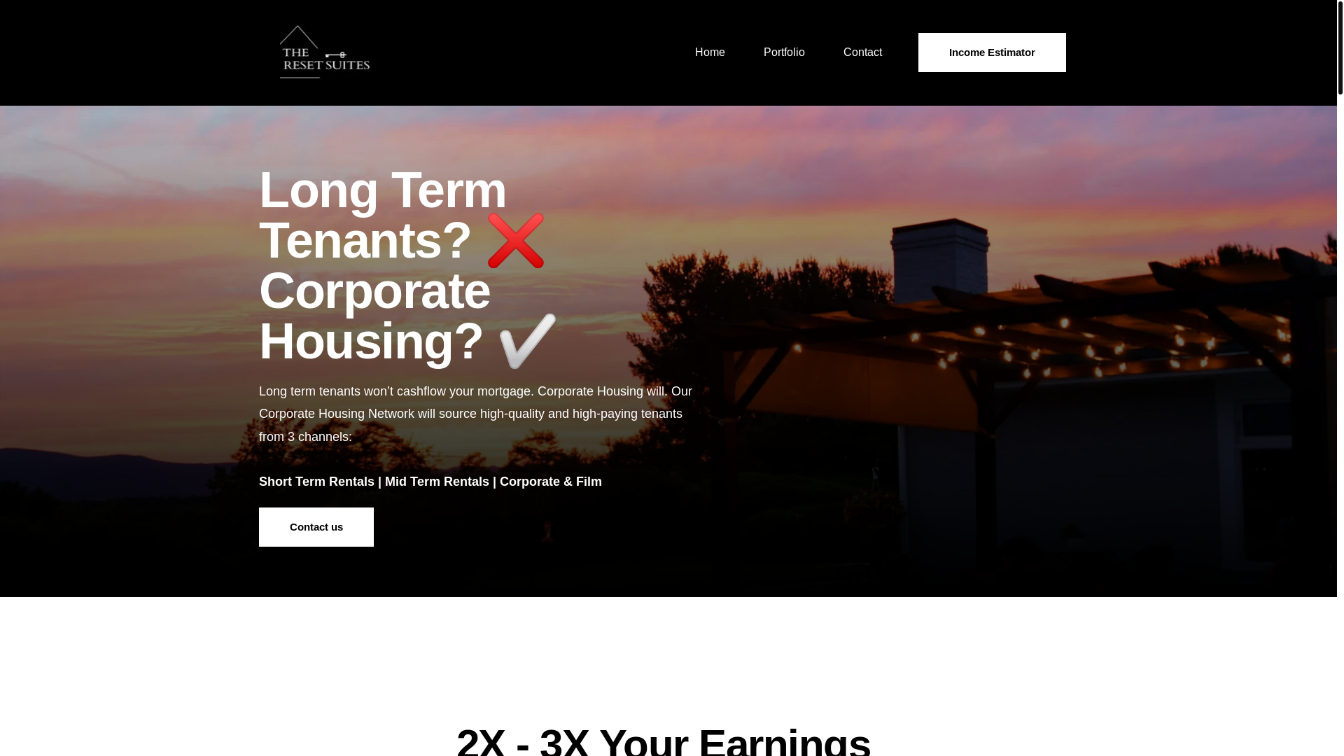 website screenshot of https://theresetsuites.com/