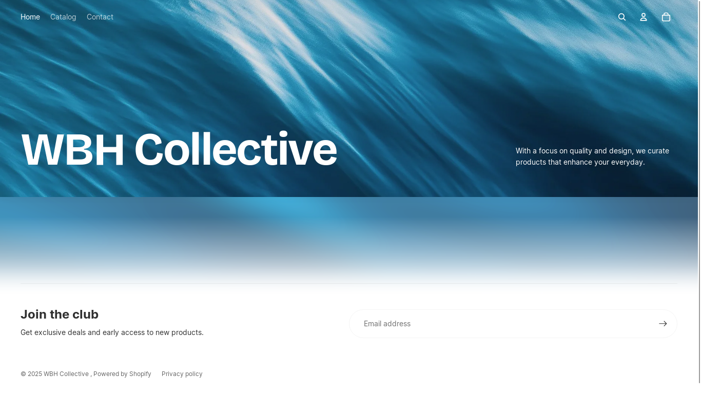 website screenshot of https://wbhcollective.com/