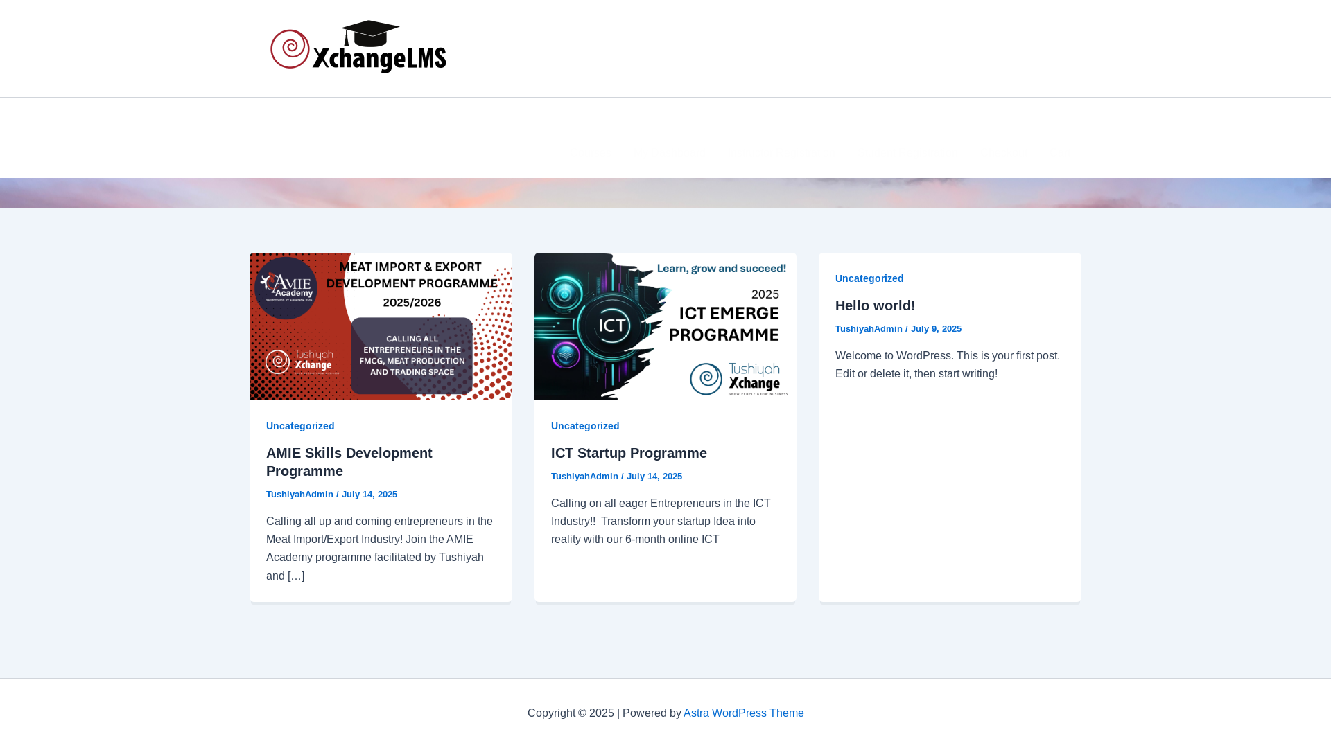 website screenshot of https://xchangelms.com/