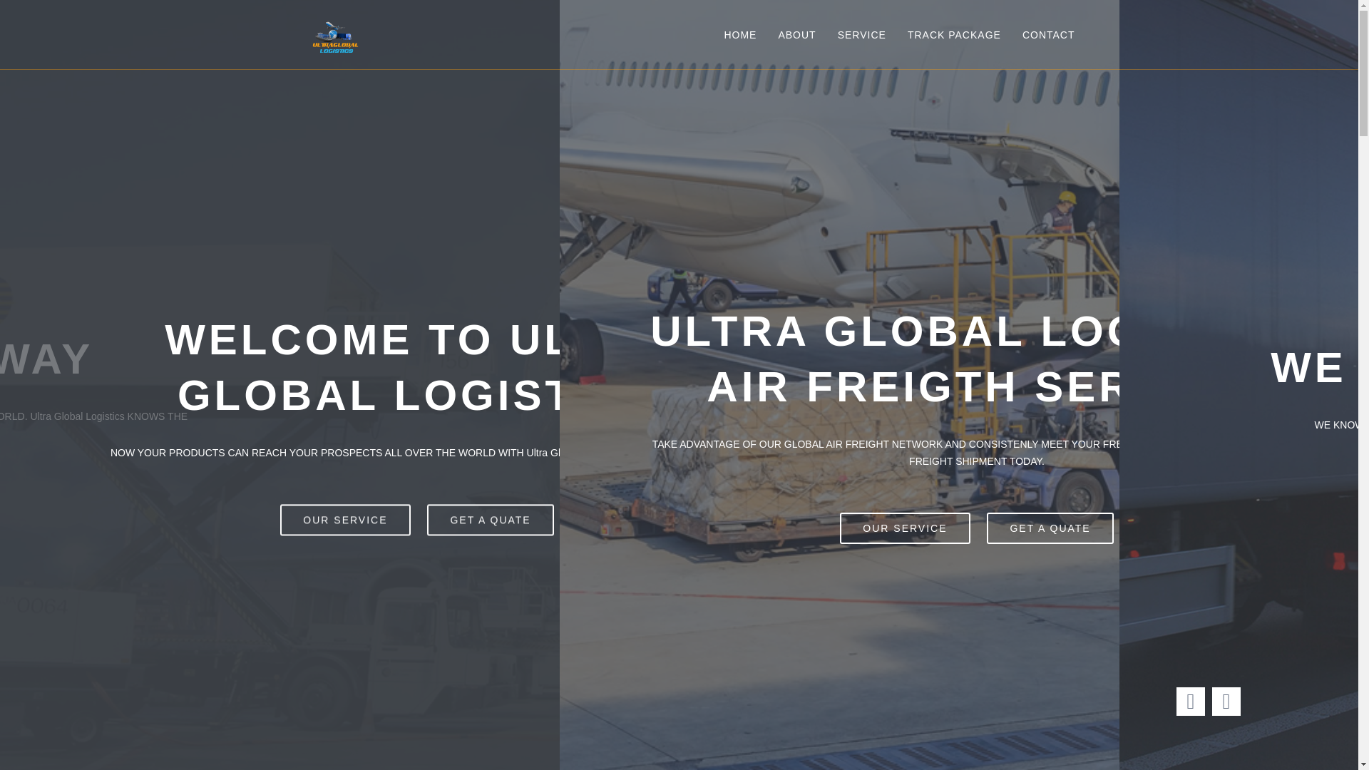 website screenshot of https://ultragloballogistics.com/