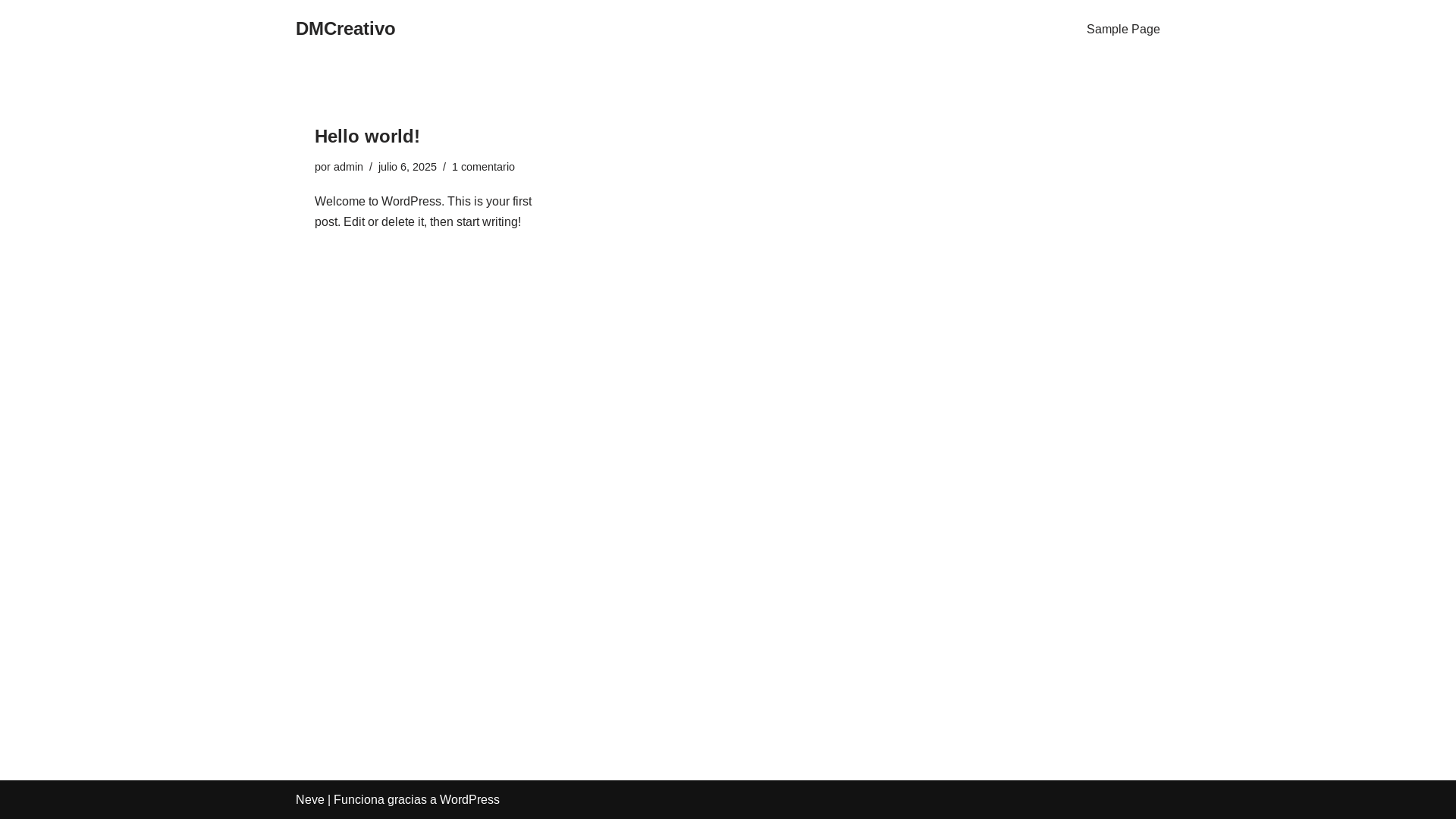 website screenshot of https://dmcreativo.cl/