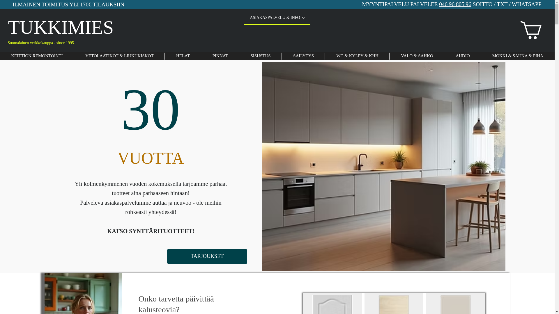 website screenshot of https://tukkimies.com/