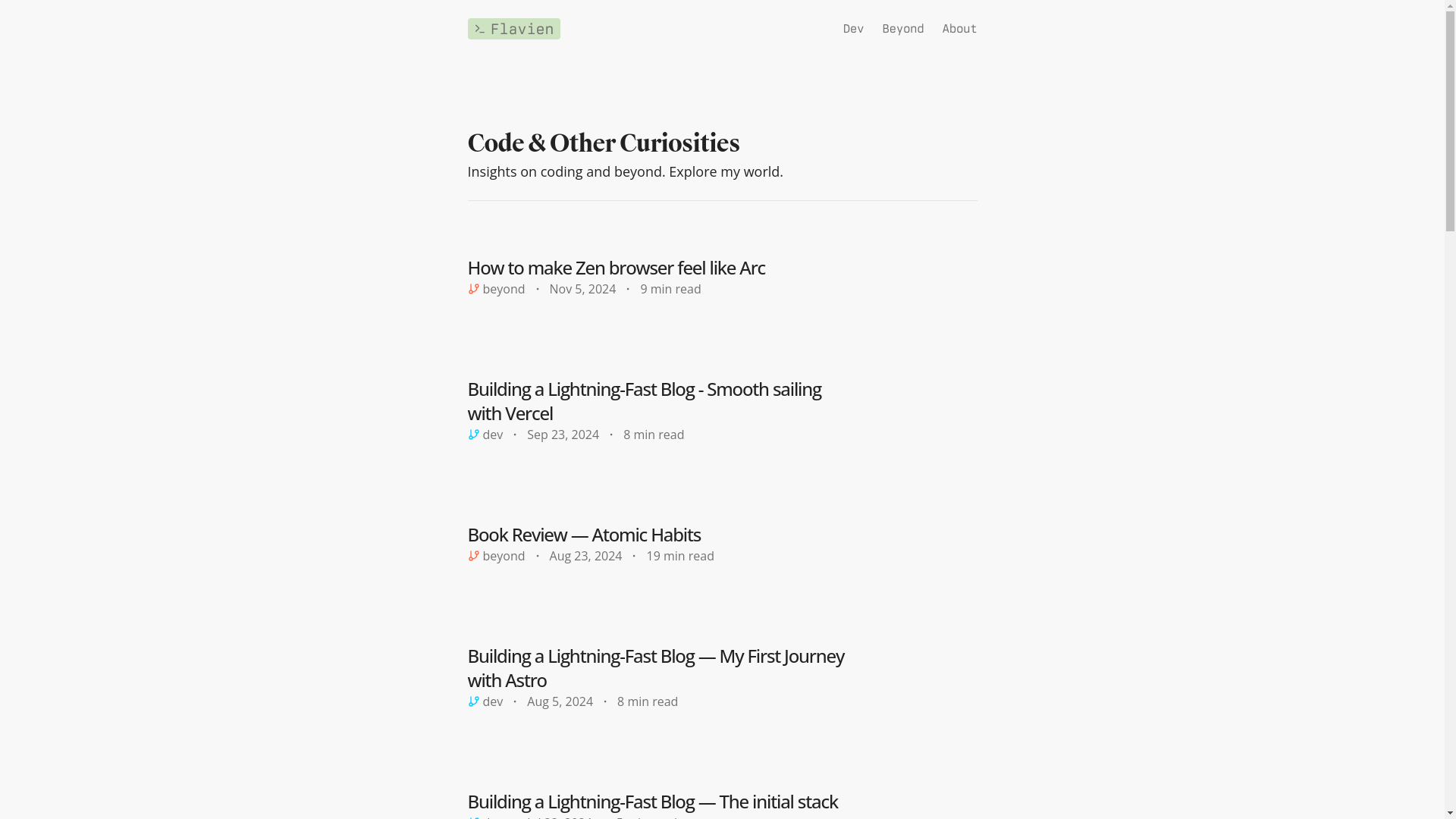 website screenshot of https://flavienbonvin.com/
