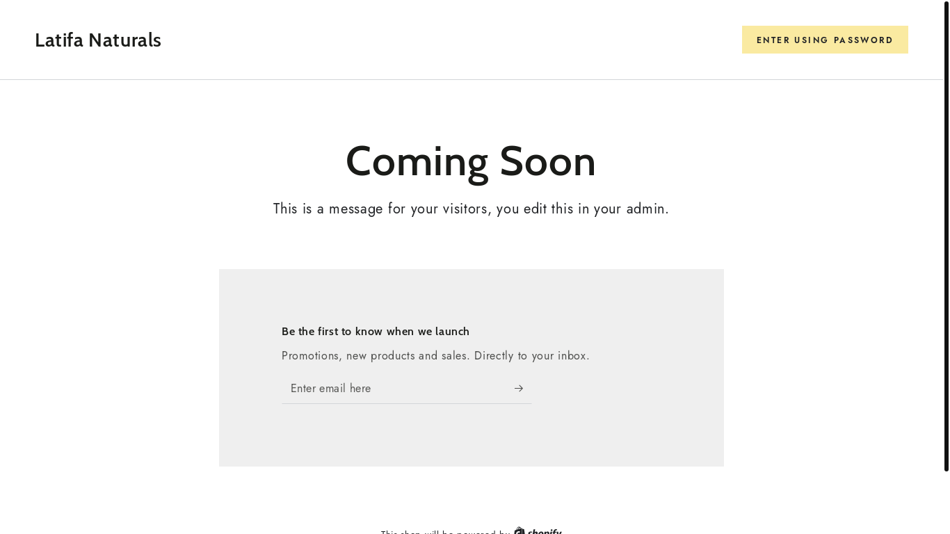 website screenshot of https://latifanaturals.com/