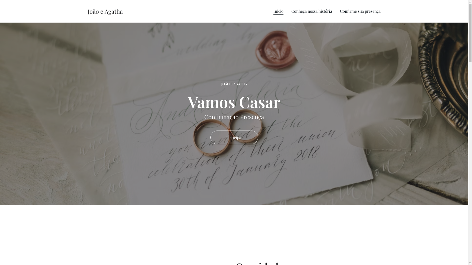 website screenshot of https://joaoeagatha.site/
