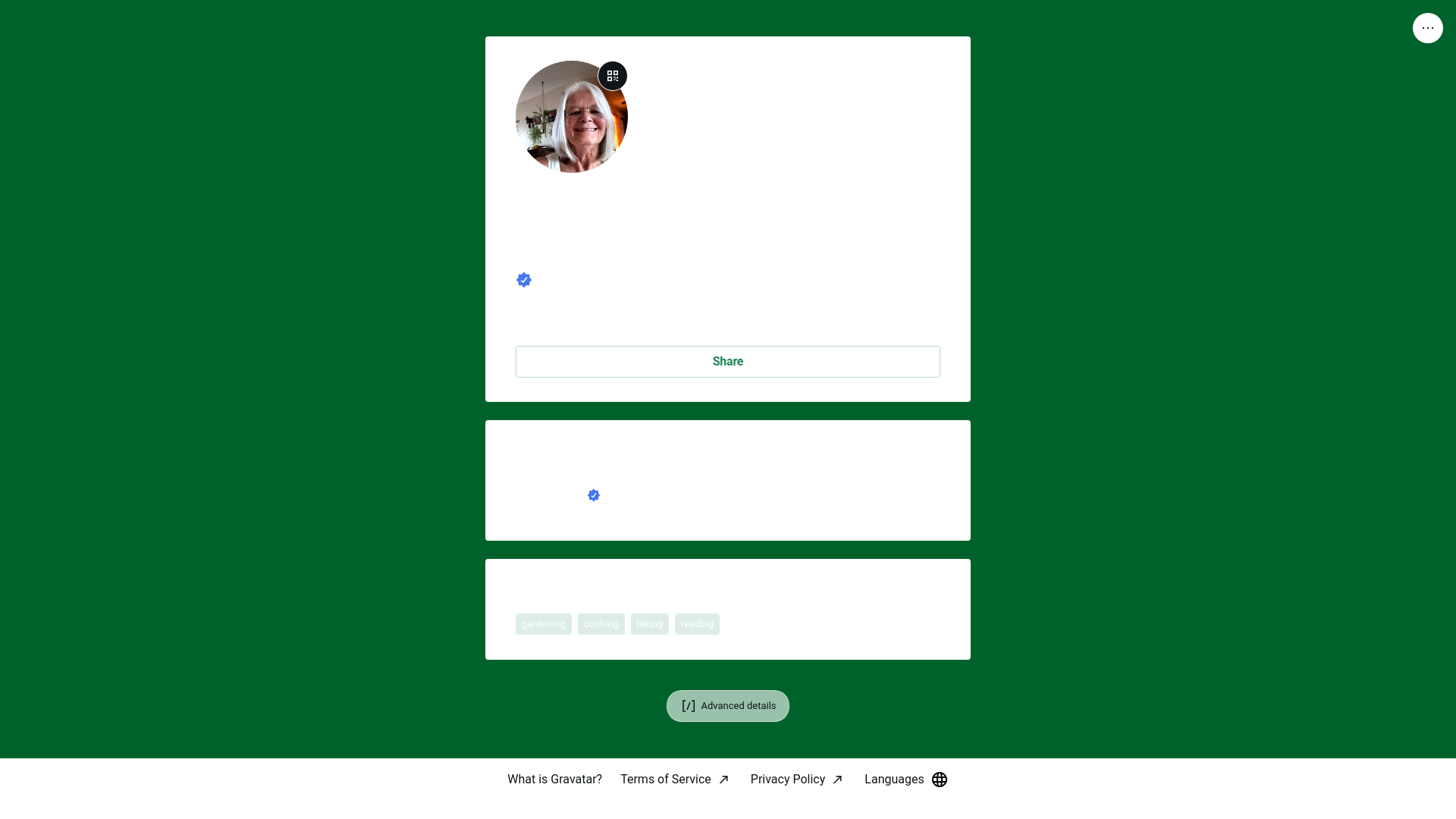 website screenshot of https://vickimiller.link/