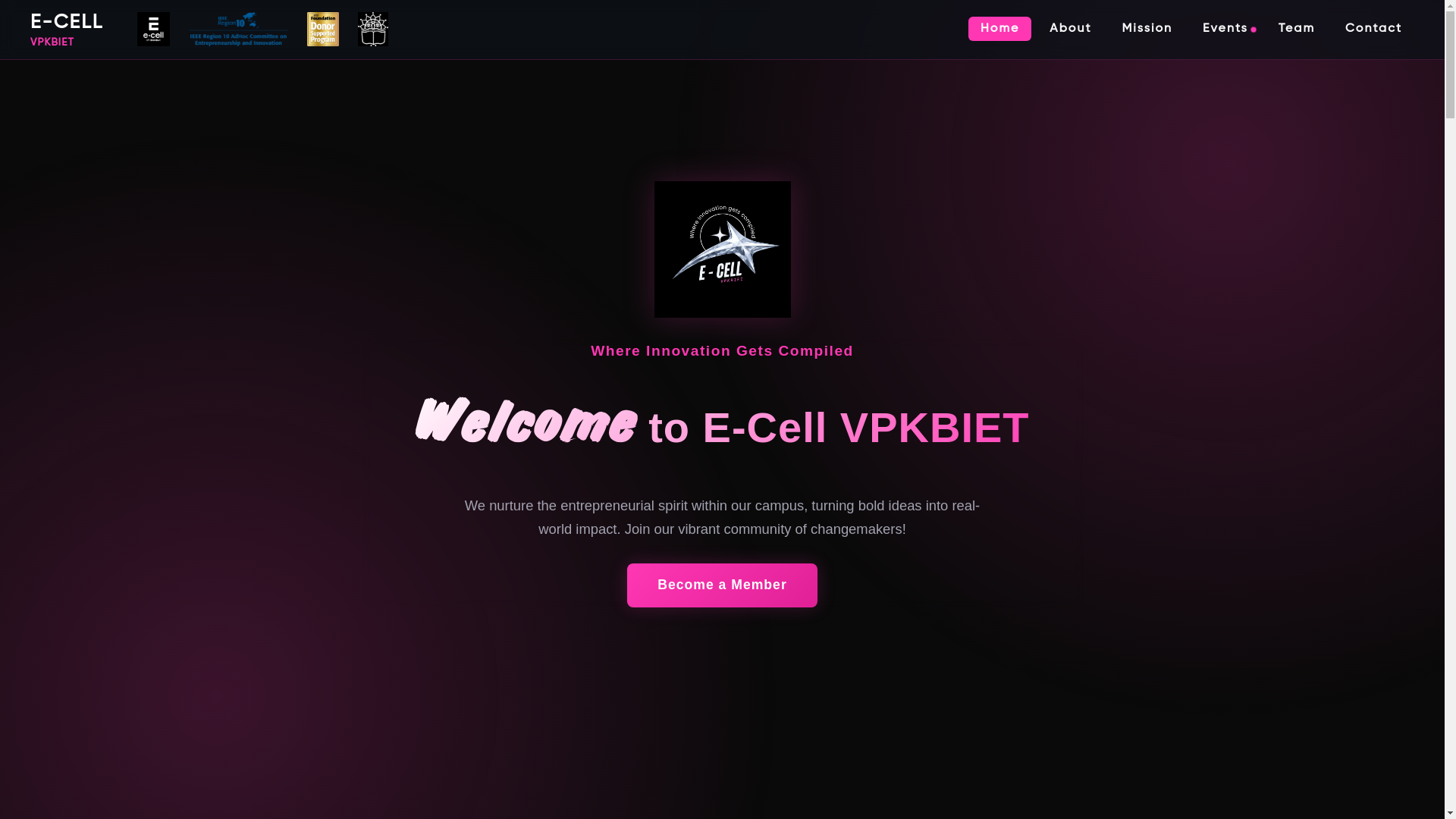 website screenshot of https://ecell-vpkbiet.pages.dev/