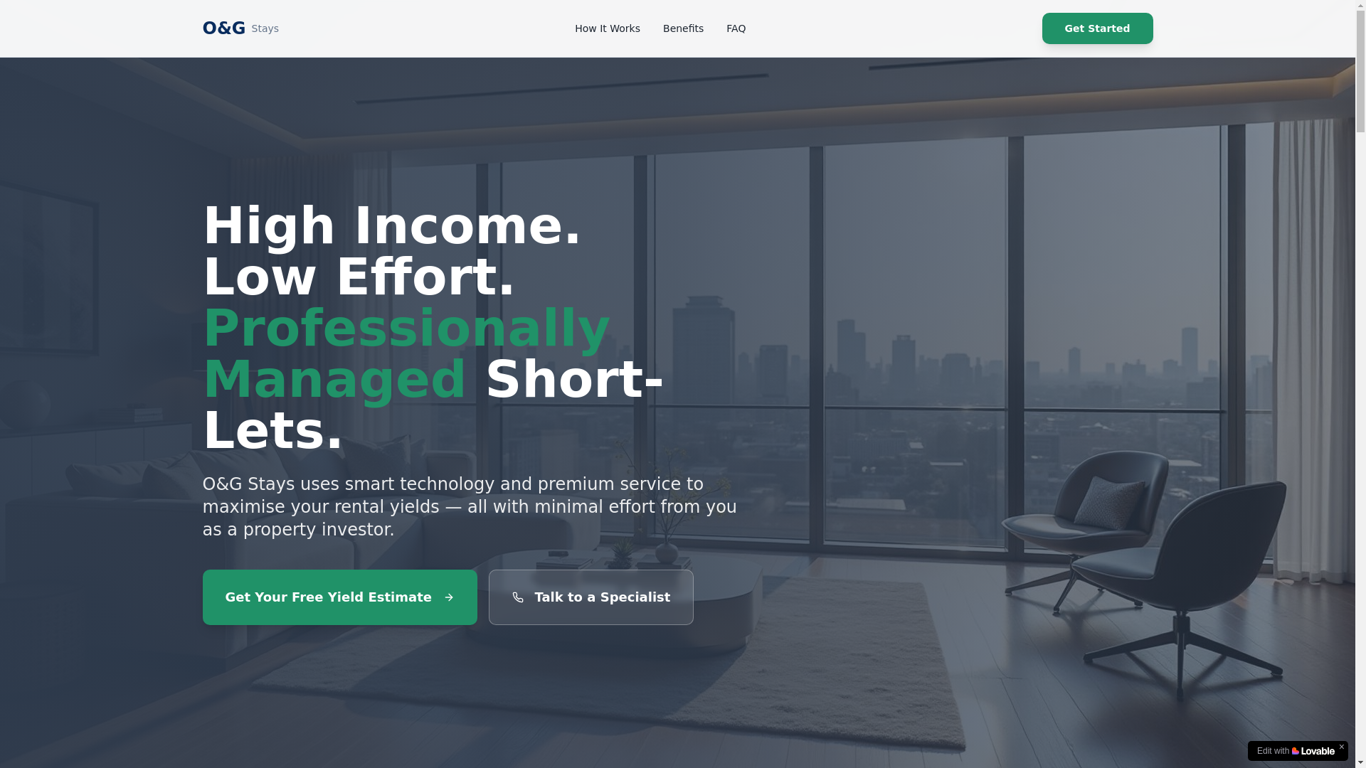 website screenshot of https://ogstays.co.uk/