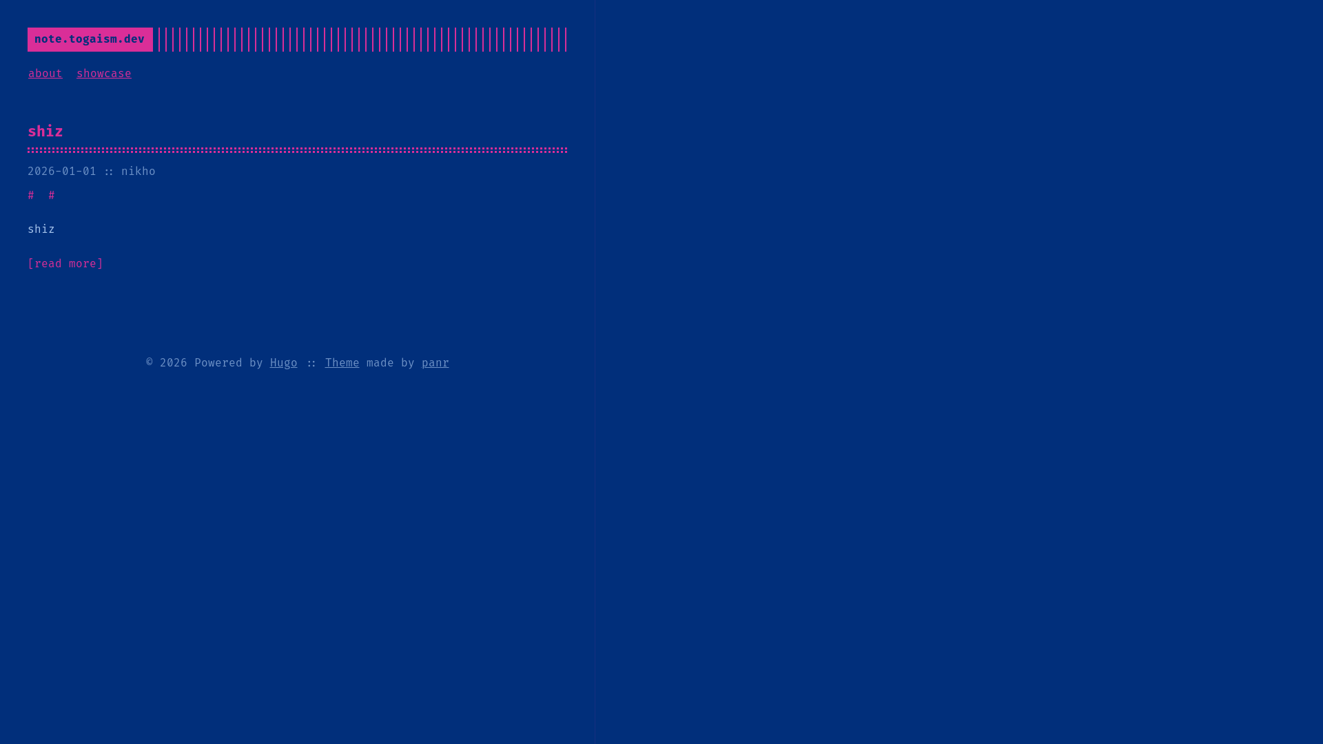 website screenshot of https://note-togaism-dev.pages.dev/
