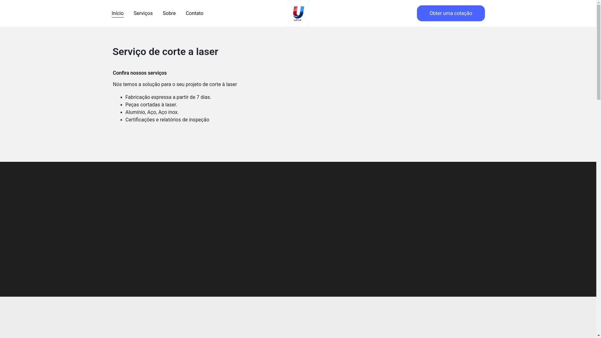 website screenshot of https://ultracortealaser.com.br/