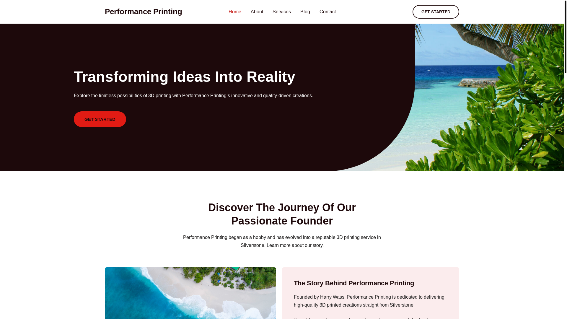 website screenshot of https://performanceprinting.uk/