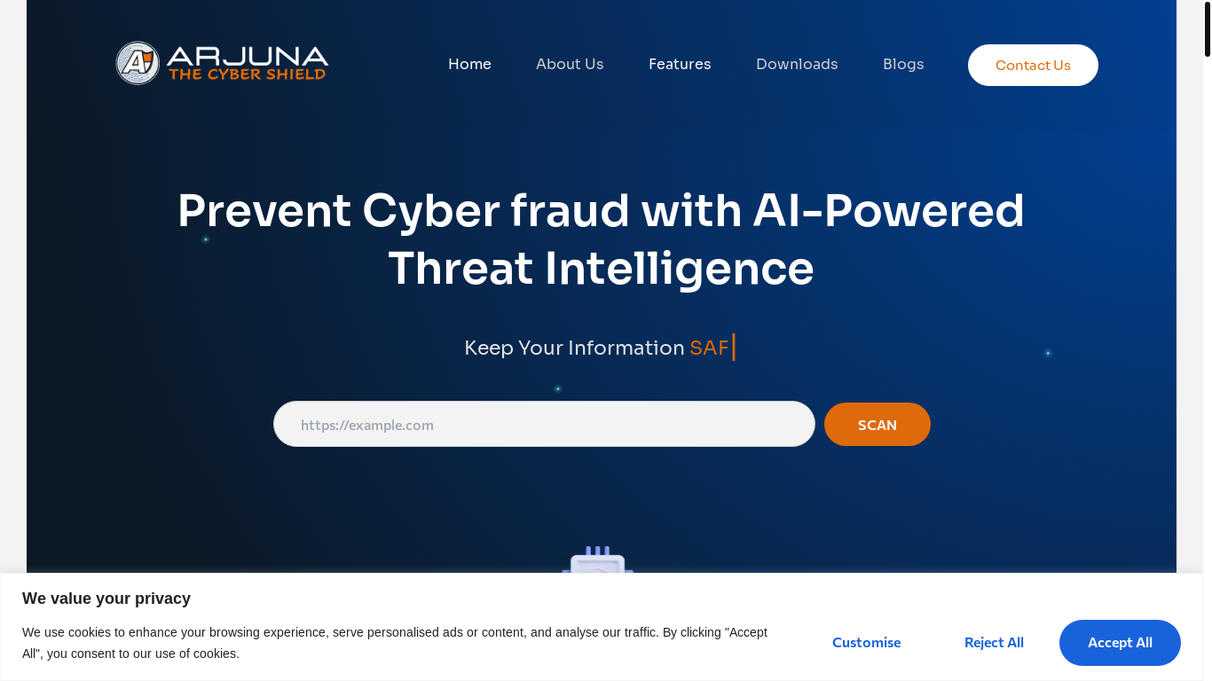 website screenshot of https://myarjuna.com